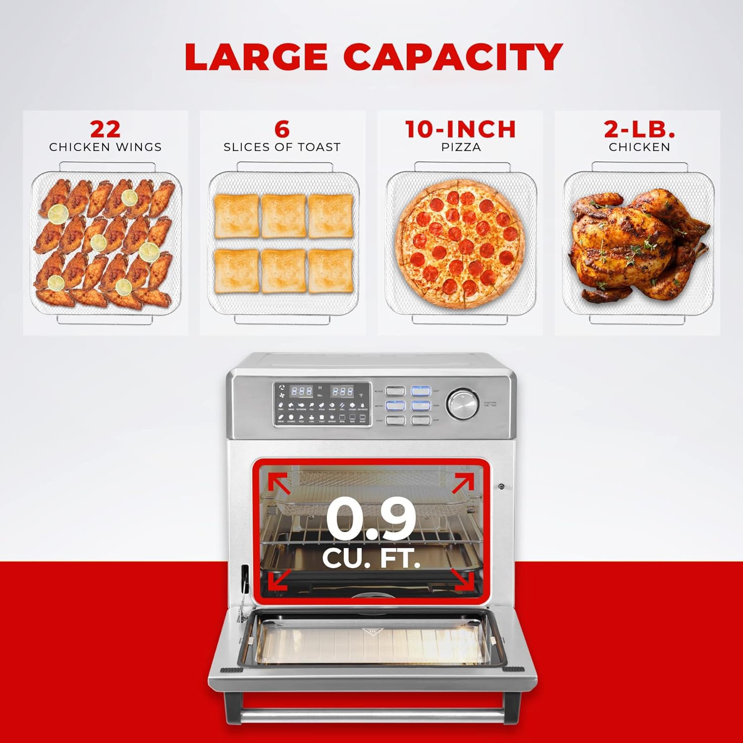 CUCKOO CAFO-A2601S 6-in-1 Air Oven, 18 Menu Modes, Convection Oven, Toaster, Air Fryer, Dehydrator, Defroster, 360 Convectional Cooking