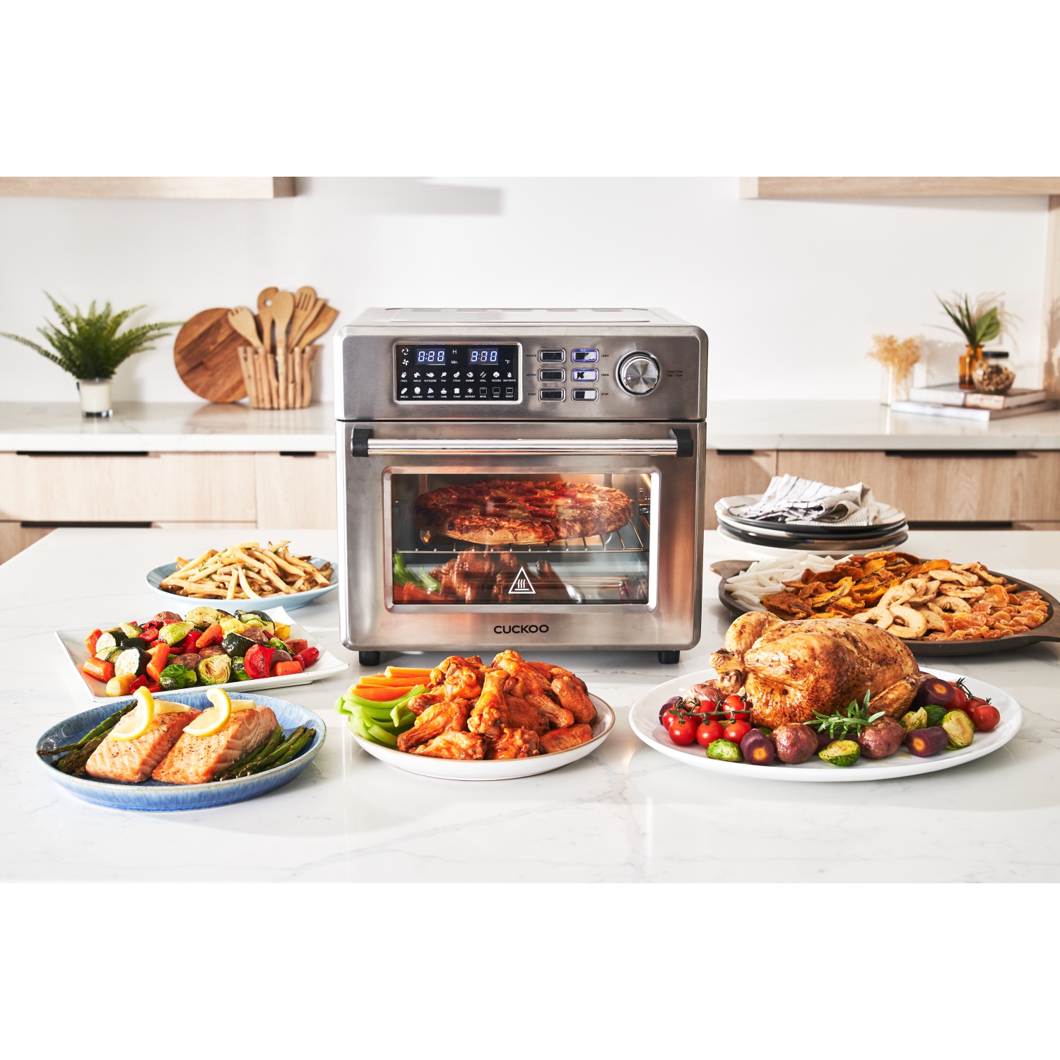 CUCKOO CAFO-A2601S 6-in-1 Air Oven, 18 Menu Modes, Convection Oven, Toaster, Air Fryer, Dehydrator, Defroster, 360 Convectional Cooking