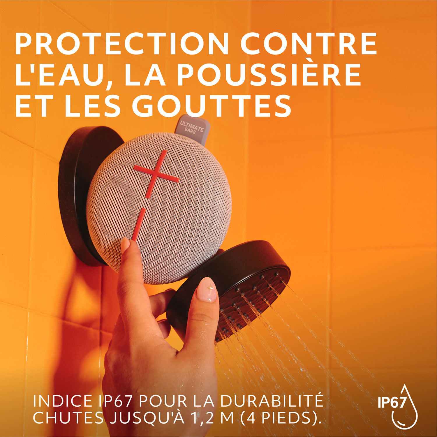 Haut-parleur miniature sans fil portatif Bluetooth étanche MINIROLL d'Ultimate Ears - Gris