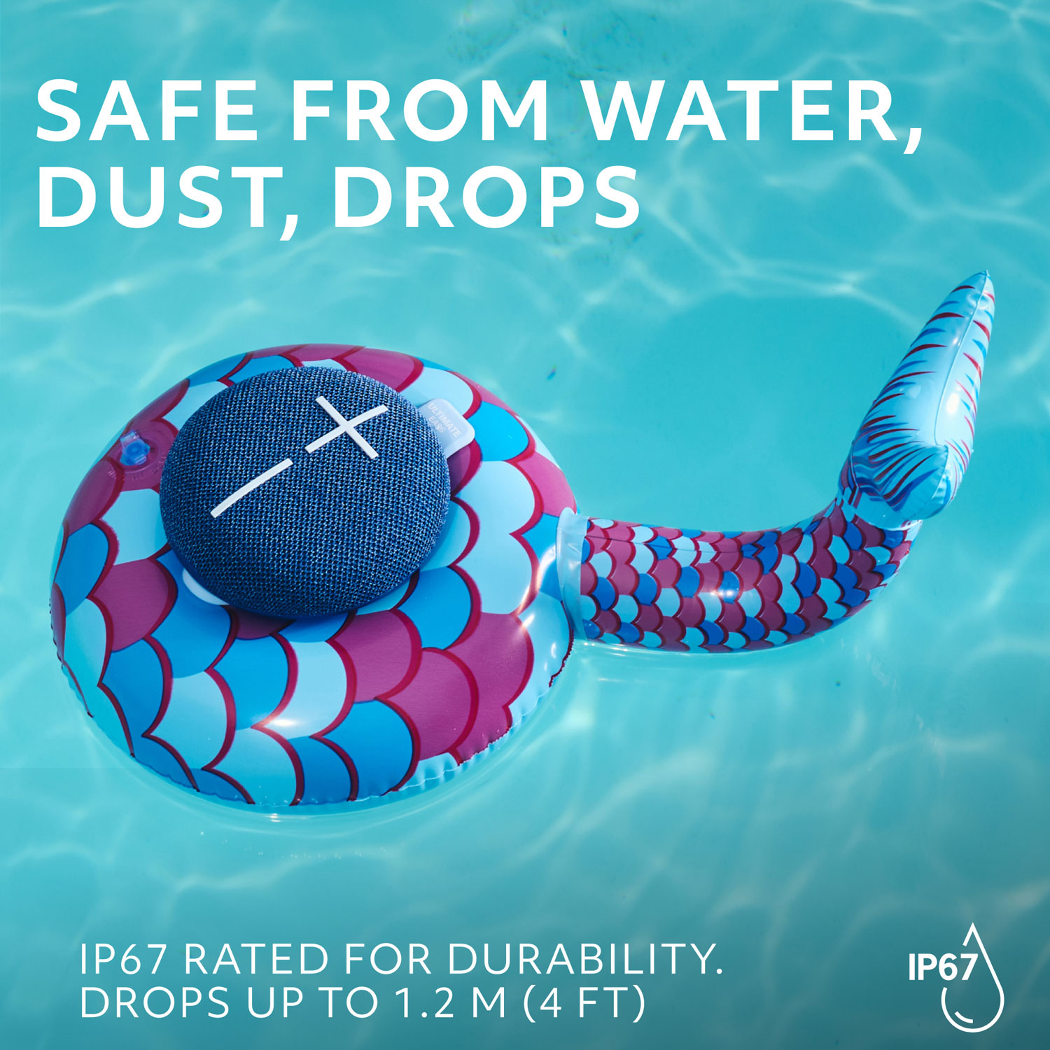 Haut-parleur miniature sans fil portatif Bluetooth étanche MINIROLL d'Ultimate Ears - Bleu majestueux