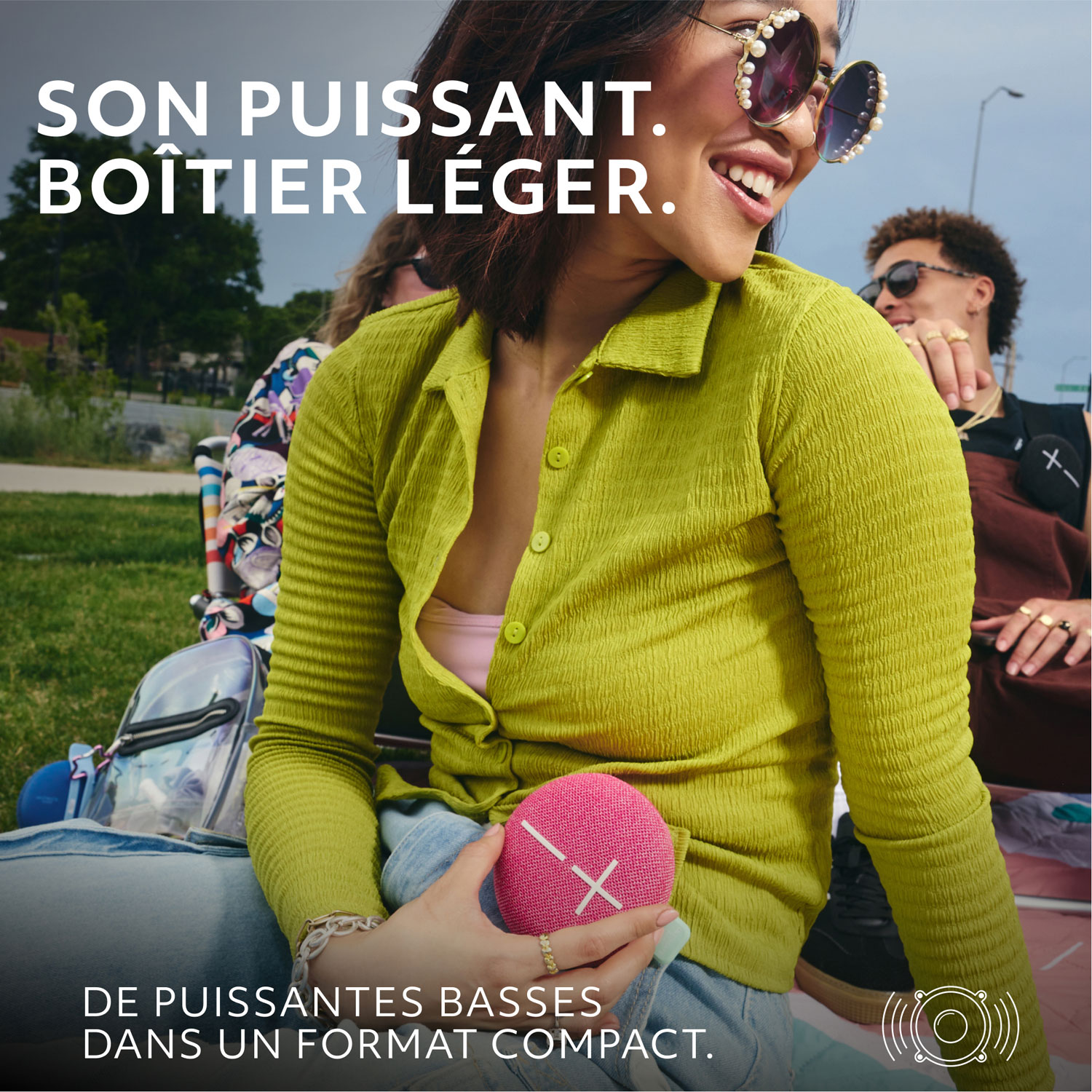 Haut-parleur miniature sans fil portatif Bluetooth étanche MINIROLL d'Ultimate Ears - Rose apaisant