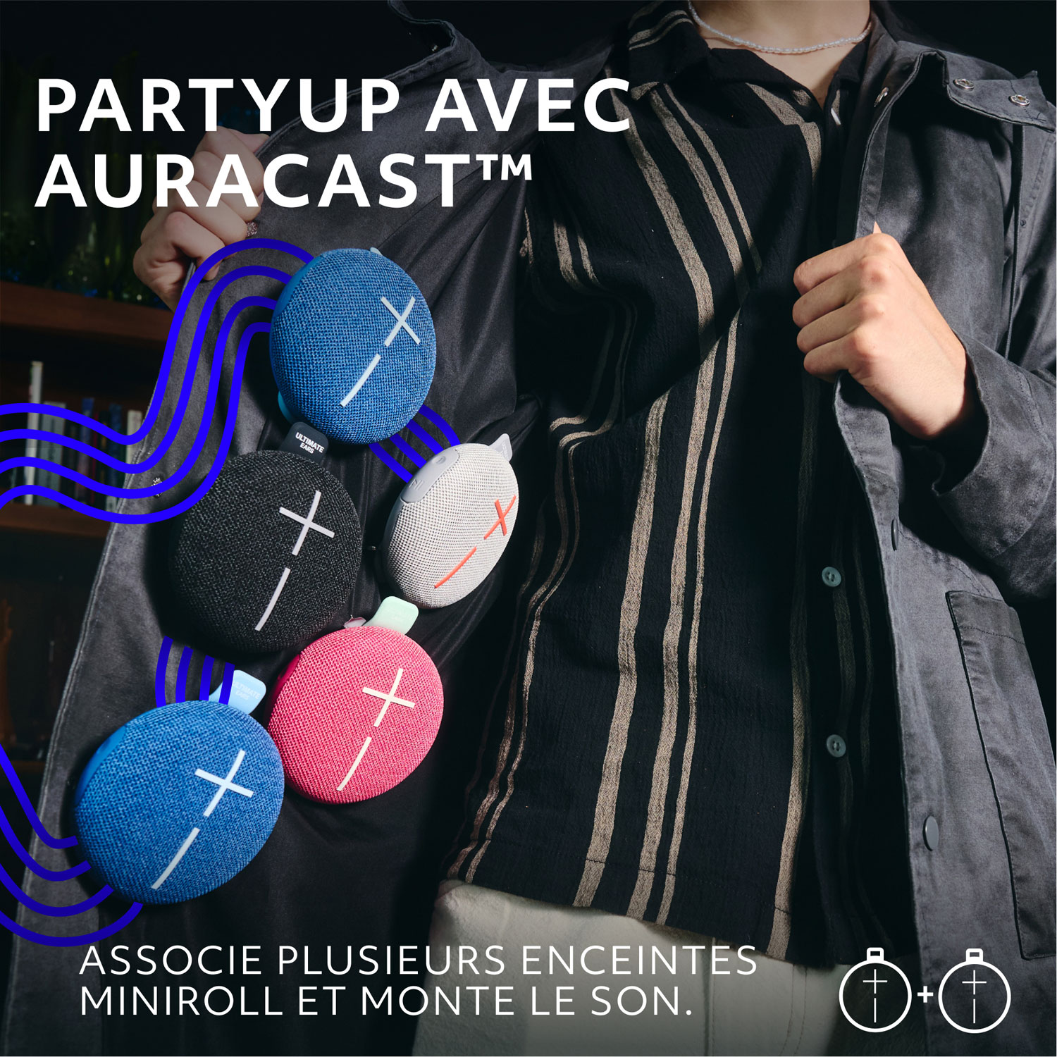 Haut-parleur miniature sans fil portatif Bluetooth étanche MINIROLL d'Ultimate Ears - Rose apaisant