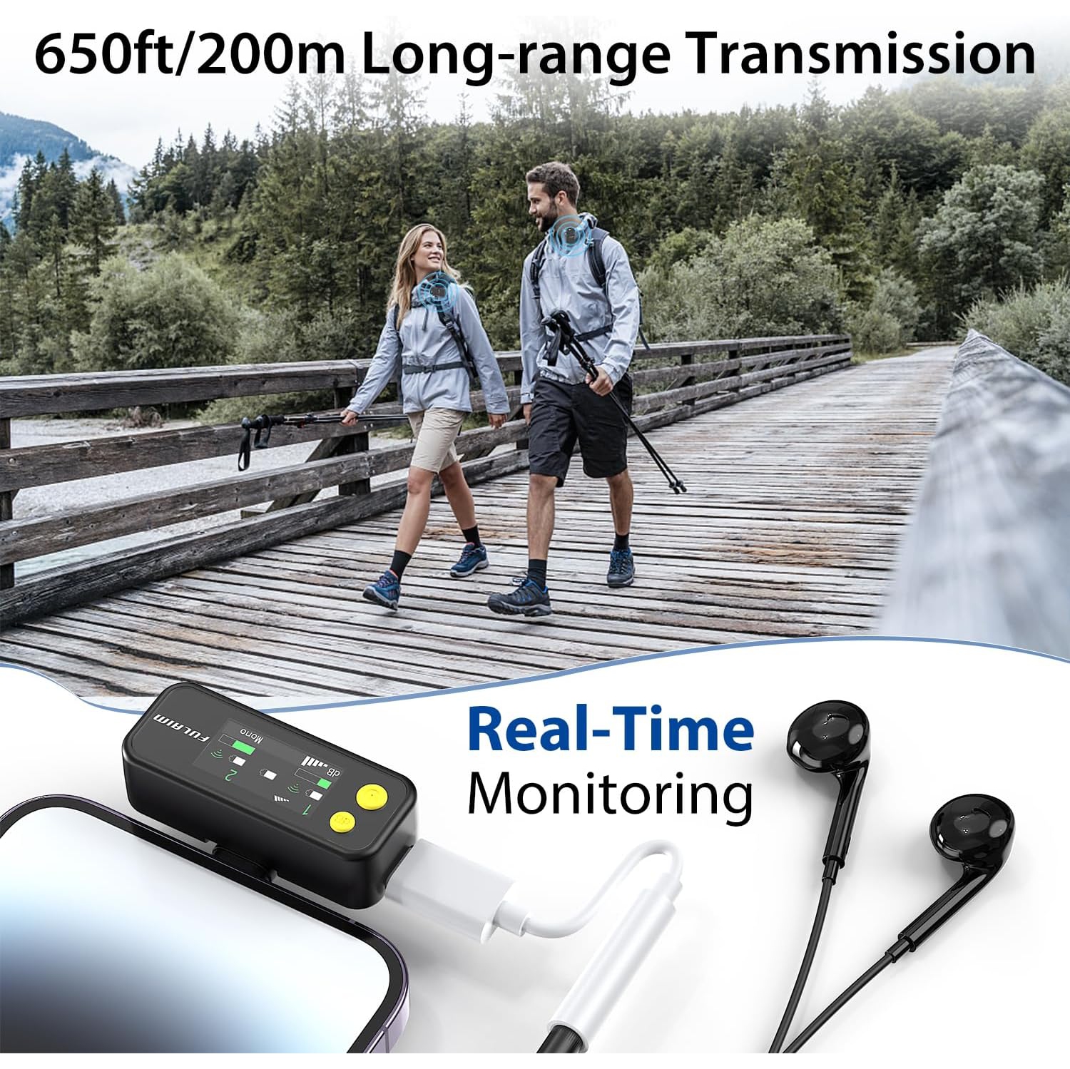 Micro-cravate sans fil X5 de FULAIM, micro-cravate avec étui de recharge de 18H mAh pour appareils photo reflex numériques/iPhone/Android/diffusion