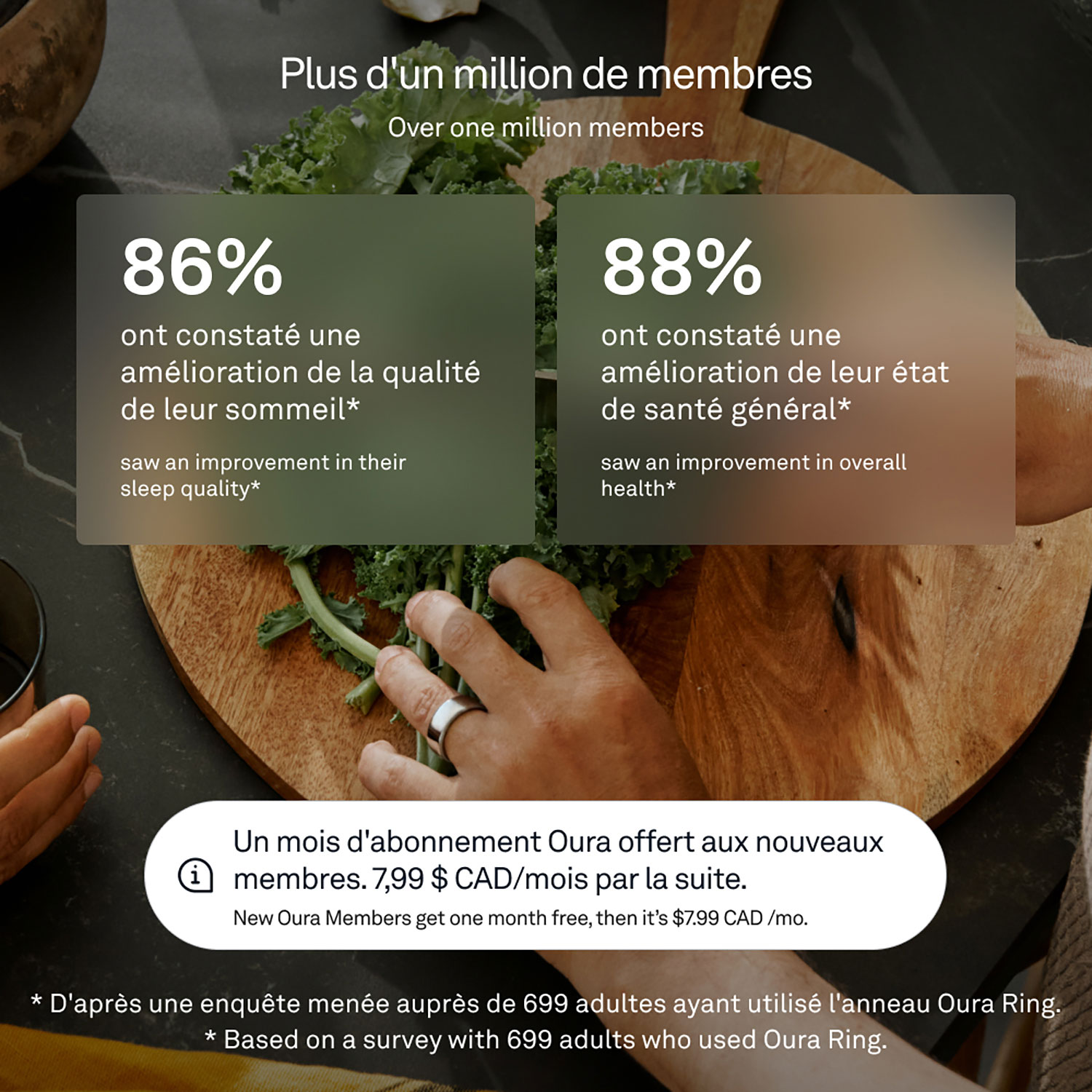 Anneau intelligent de sommeil et de mise en forme Ring 4 d'Oura - Argenté - Taille 13