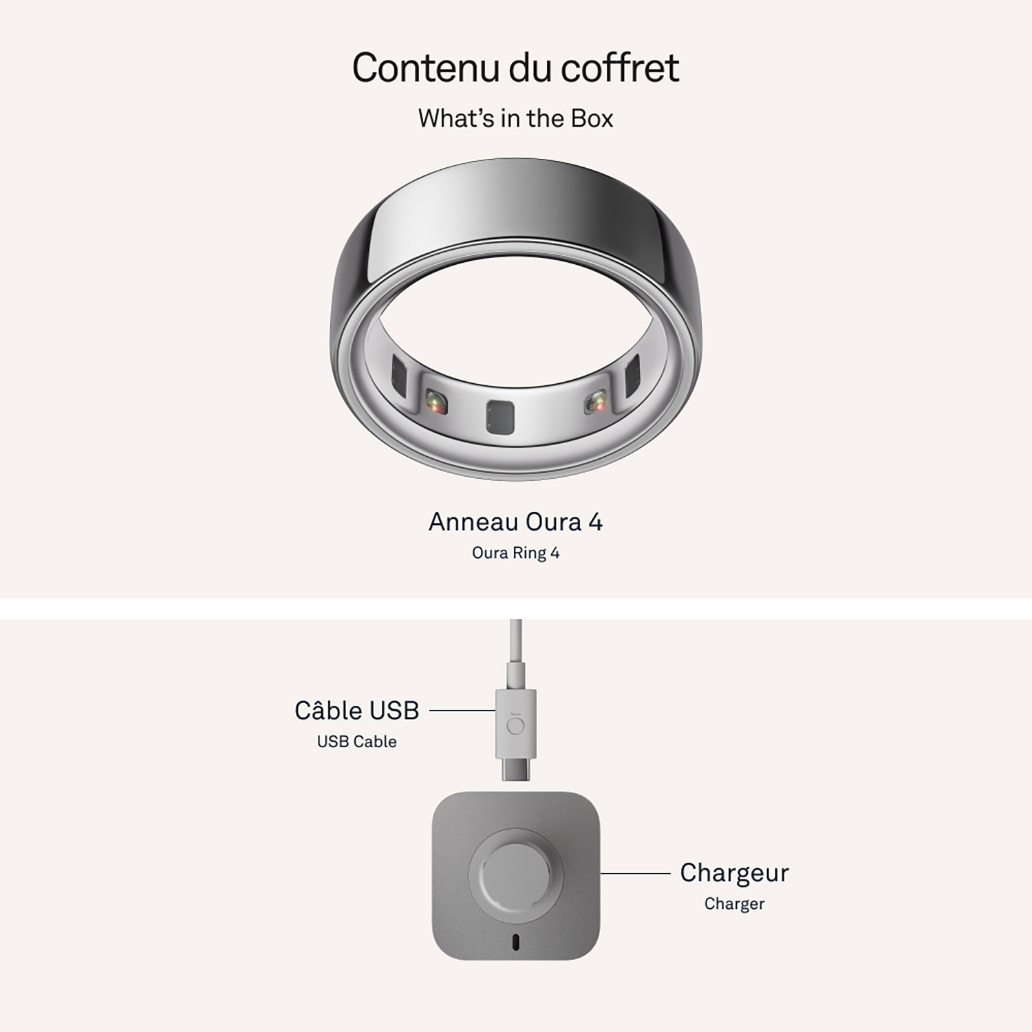 Oura Ring 4 Sleep & Fitness Smart Ring - Silver - Size 12