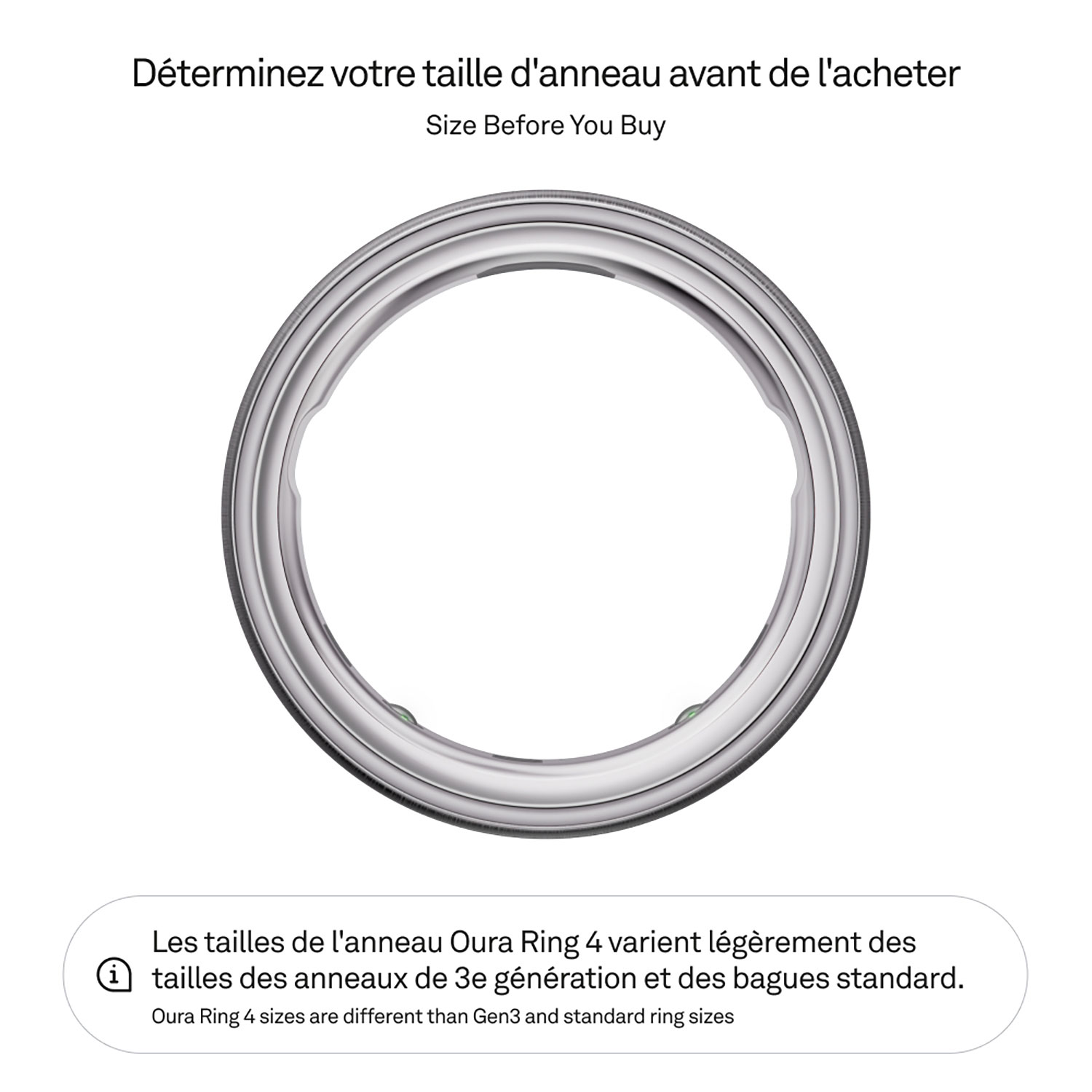 Anneau intelligent de sommeil et de mise en forme Ring 4 d'Oura - Argent brossé - Taille 11