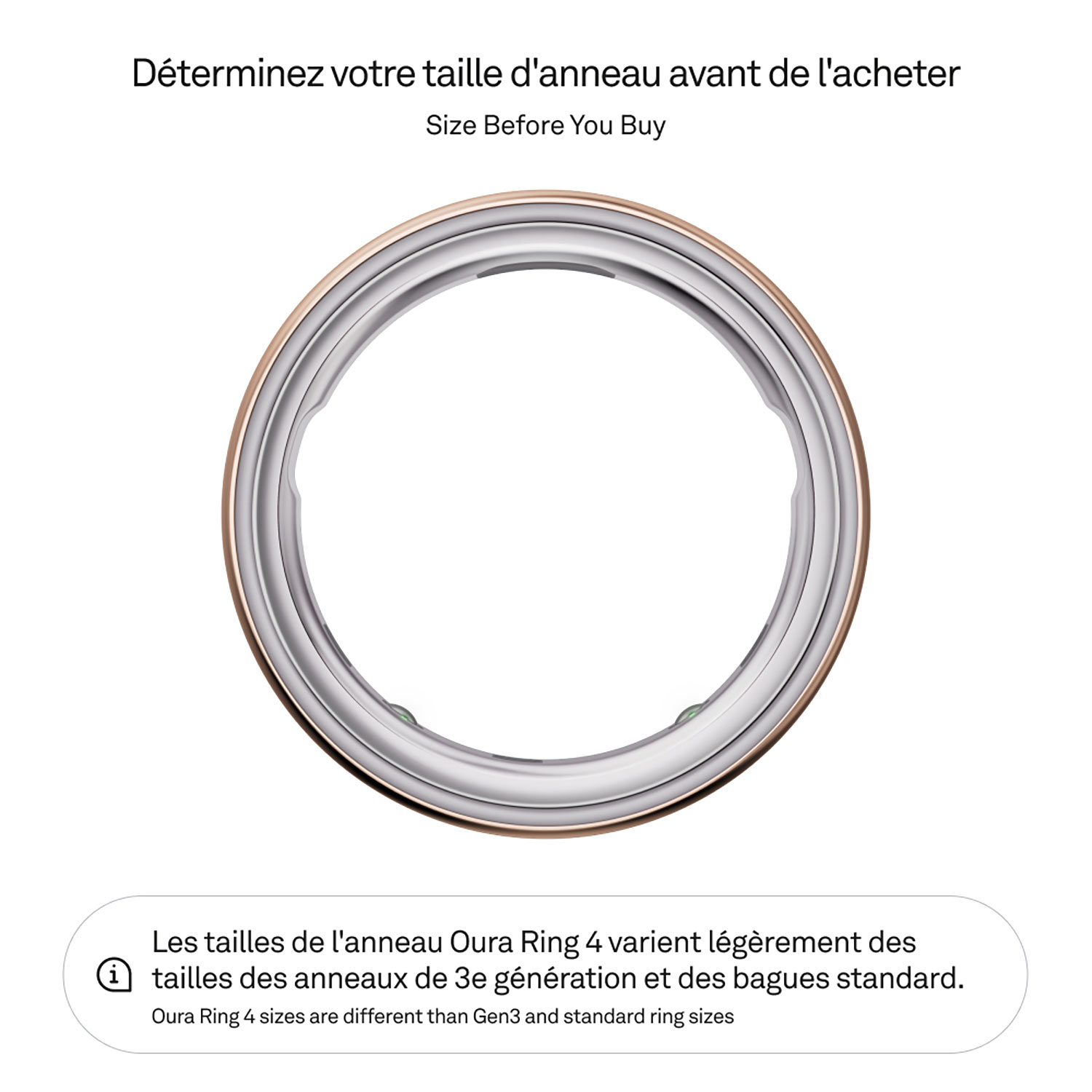 Anneau intelligent de sommeil et de mise en forme Ring 4 d'Oura - Rose doré - Taille 4