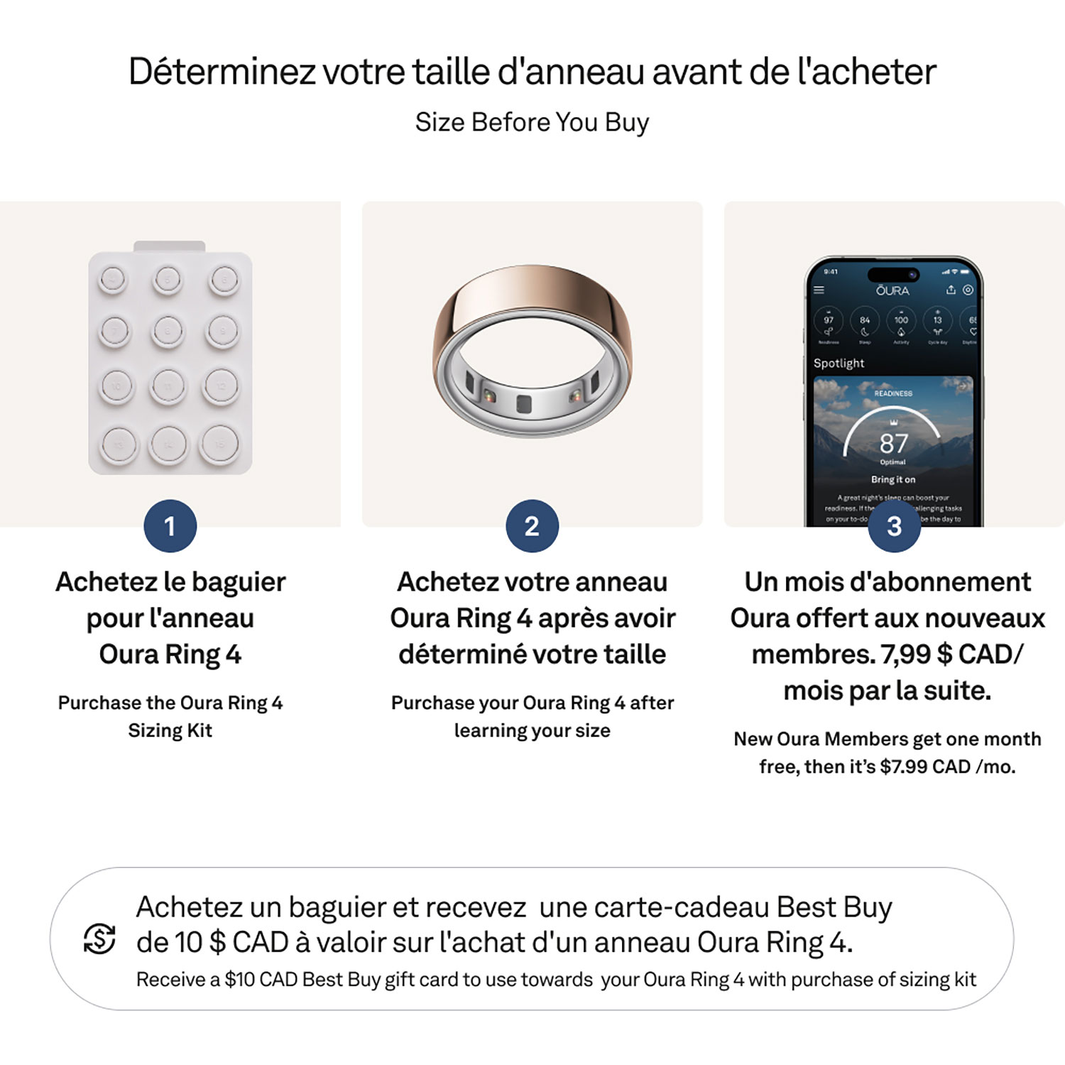 Anneau intelligent de sommeil et de mise en forme Ring 4 d'Oura - Rose doré - Taille 8