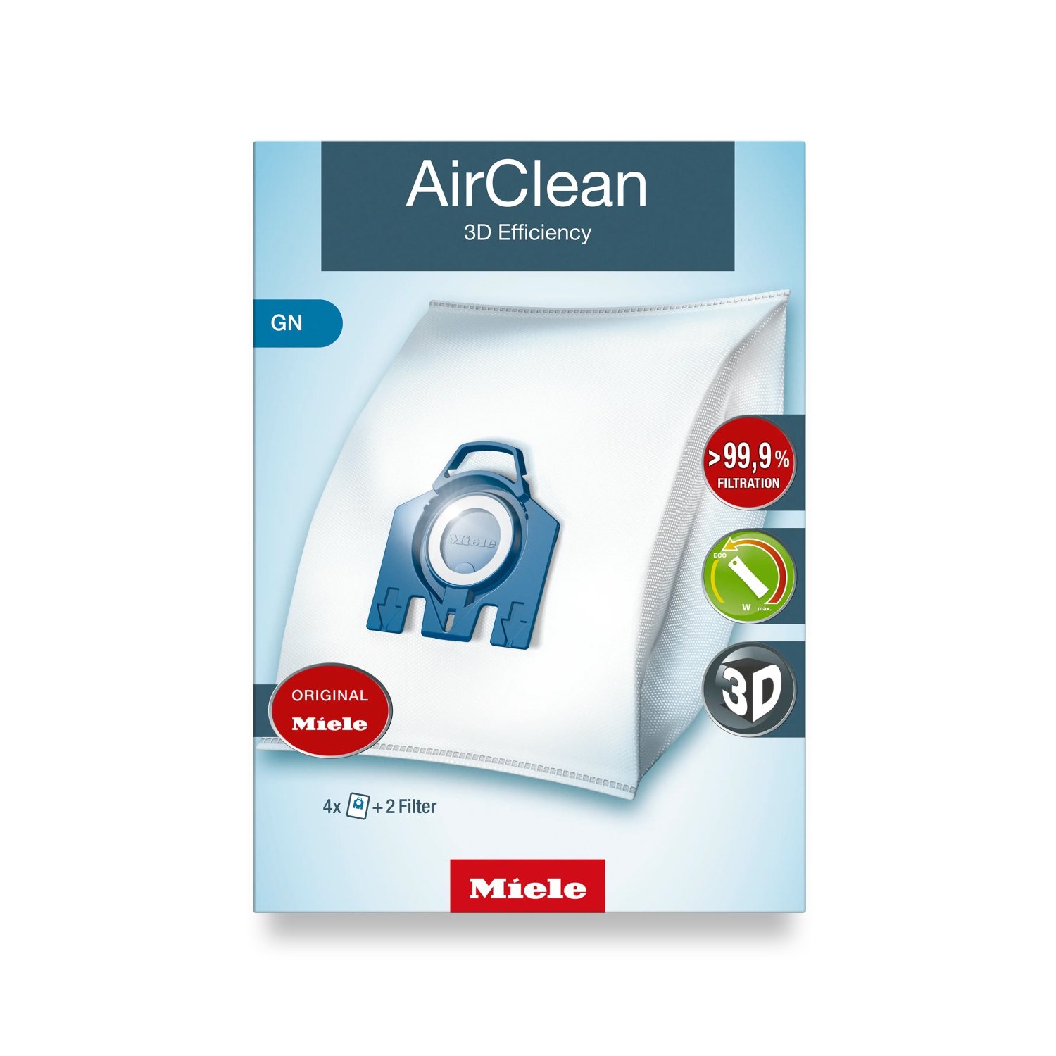Aspirateur Air Clean 3D Efficiency GN de Miele avec sacs à poussière et filtre
