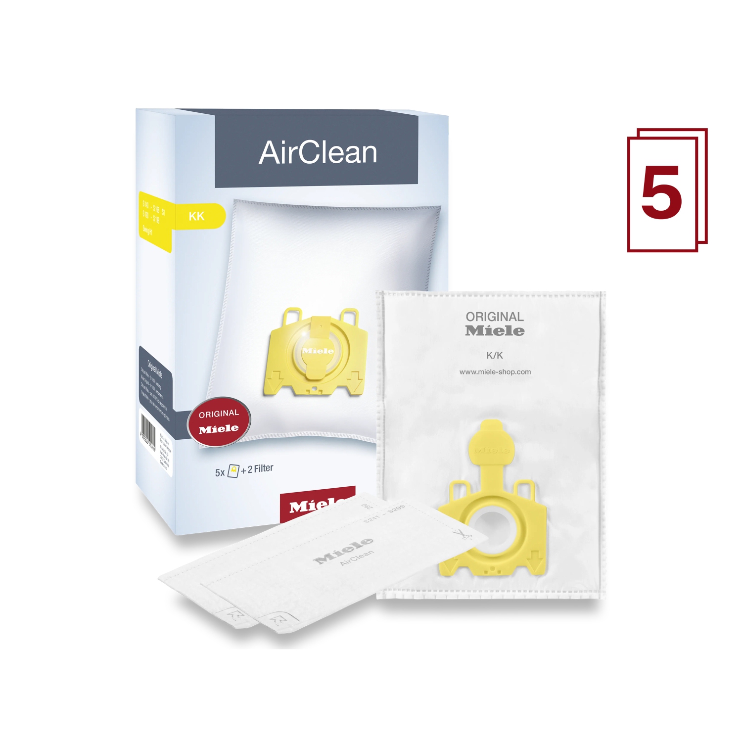Sac à poussière et filtre pour aspirateur Air Clean KK de Miele