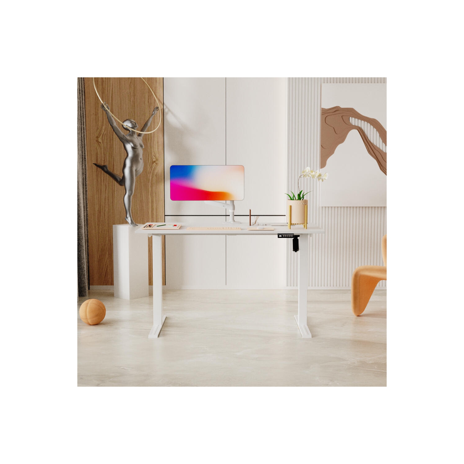 Bureau d'ordinateur debout électrique à hauteur réglable 47x23.6&nbsp;po, panneau de commande à 3 positions à mémoire