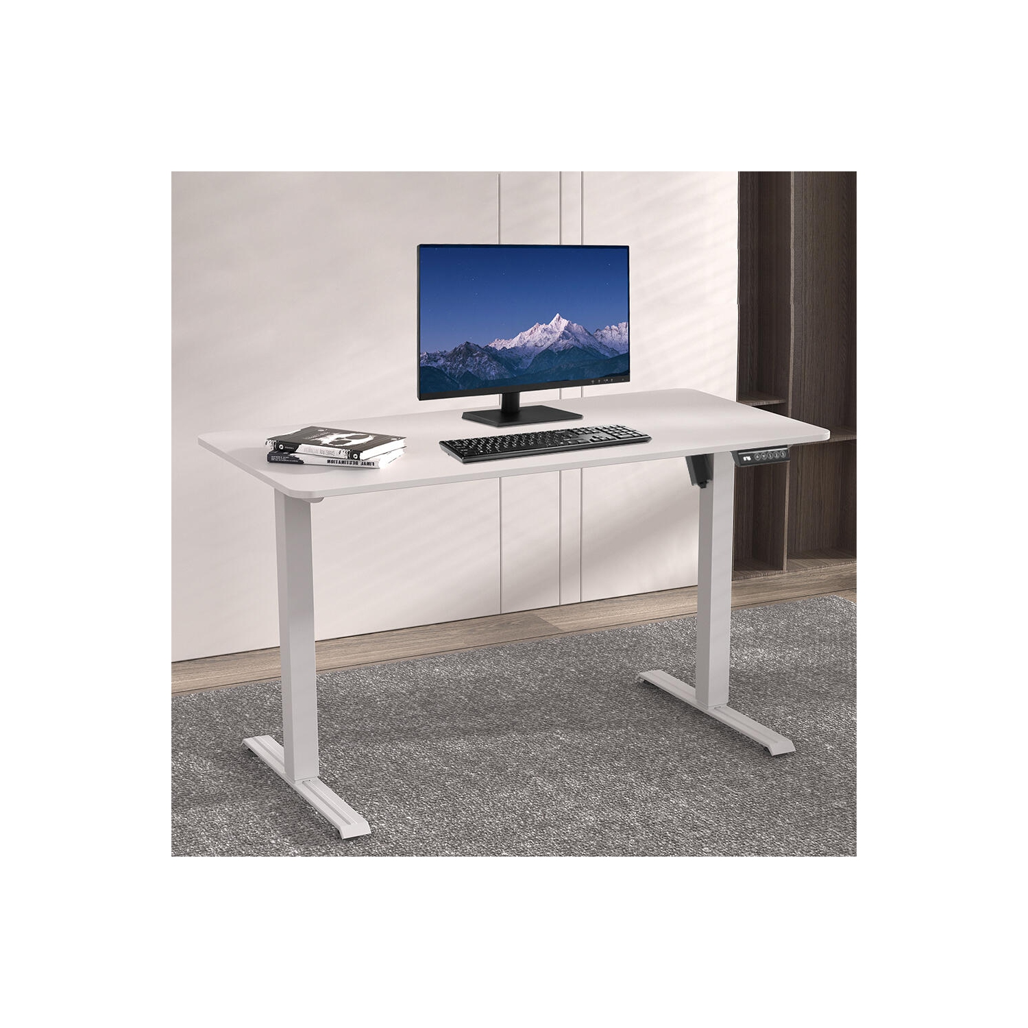 Bureau d'ordinateur debout électrique à hauteur réglable 47x23.6&nbsp;po, panneau de commande à 3 positions à mémoire