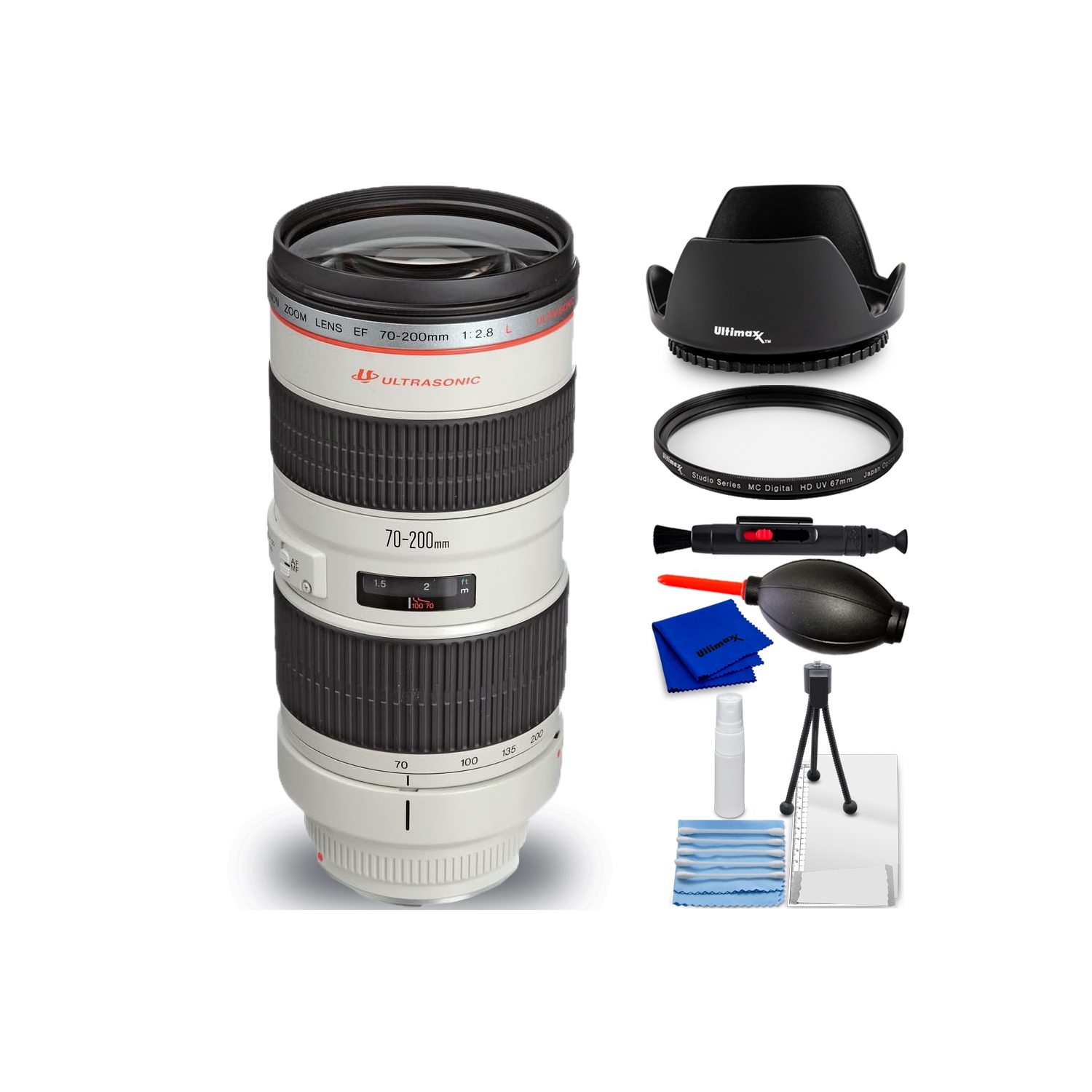 Canon EF 70-200mm f/2.8L USM Telephoto Zoom Lens 2569A004 - 7PC Accessory Bundle