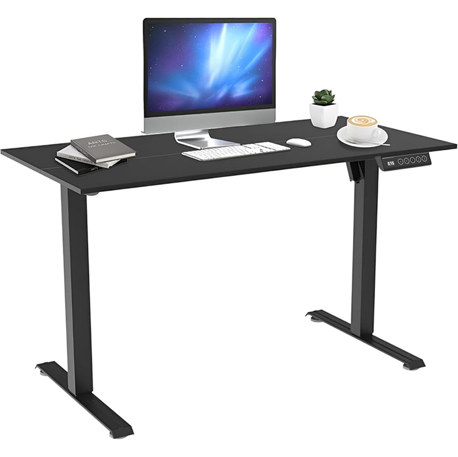 Height Adjustable Electric Standing Desk, 47x24 inch Sit Stand Computer Desk with 3-Memory Positions Control Panel