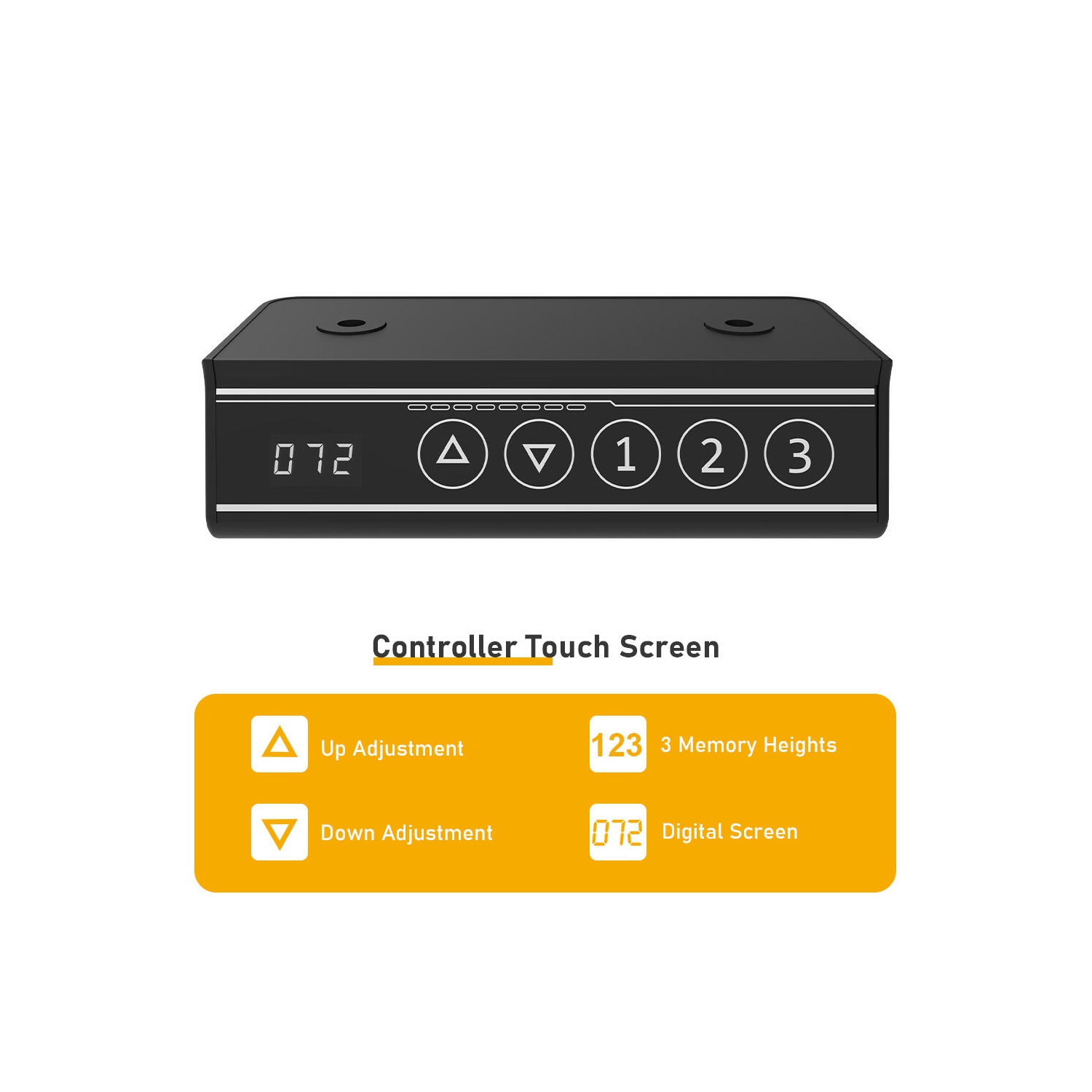 Bureau debout électrique de 24 x 24&nbsp;po avec panneau de commande à 3 positions, bureau assis/debout ergonomique réglable avec table en épissure