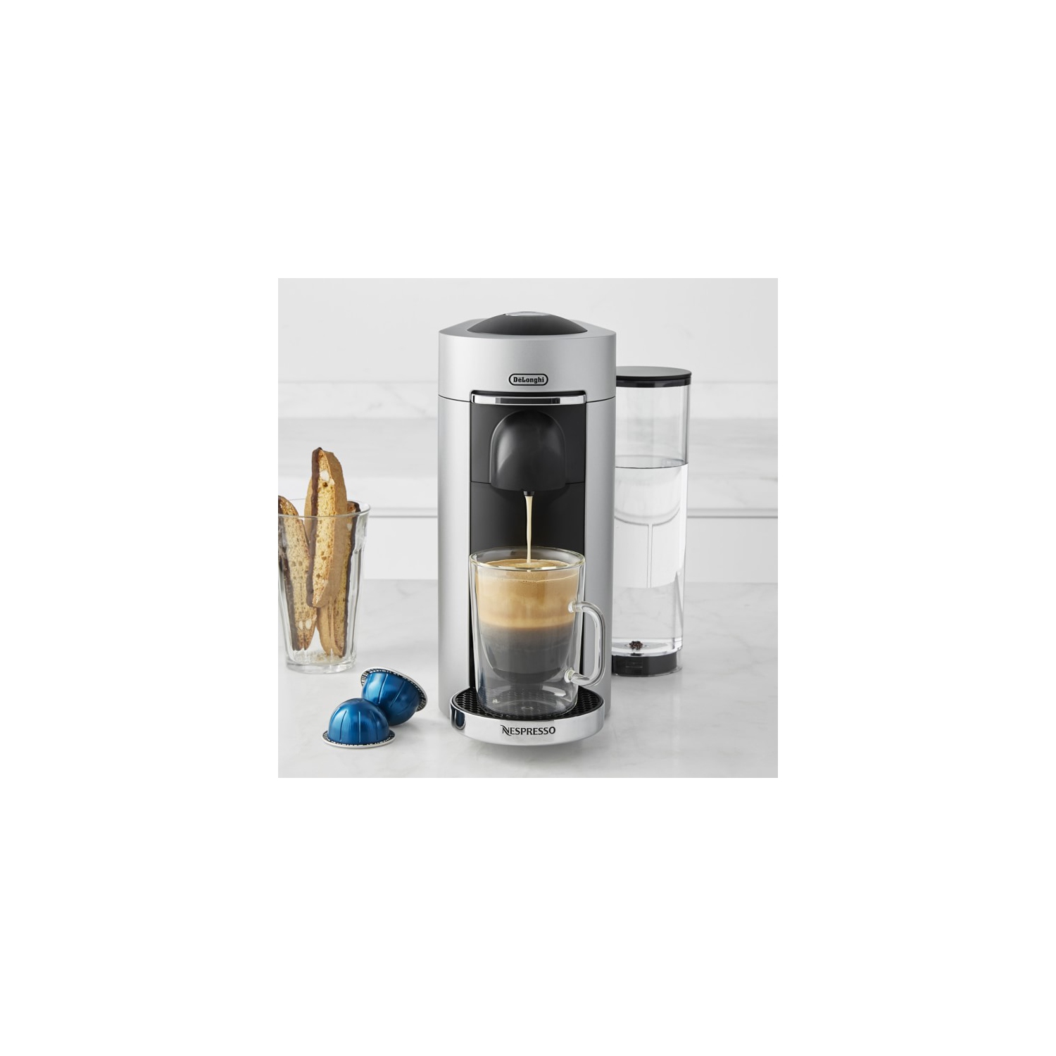 Open Box - Nespresso Vertuo Plus Deluxe Coffee and Espresso Machine by De'Longhi - Silver