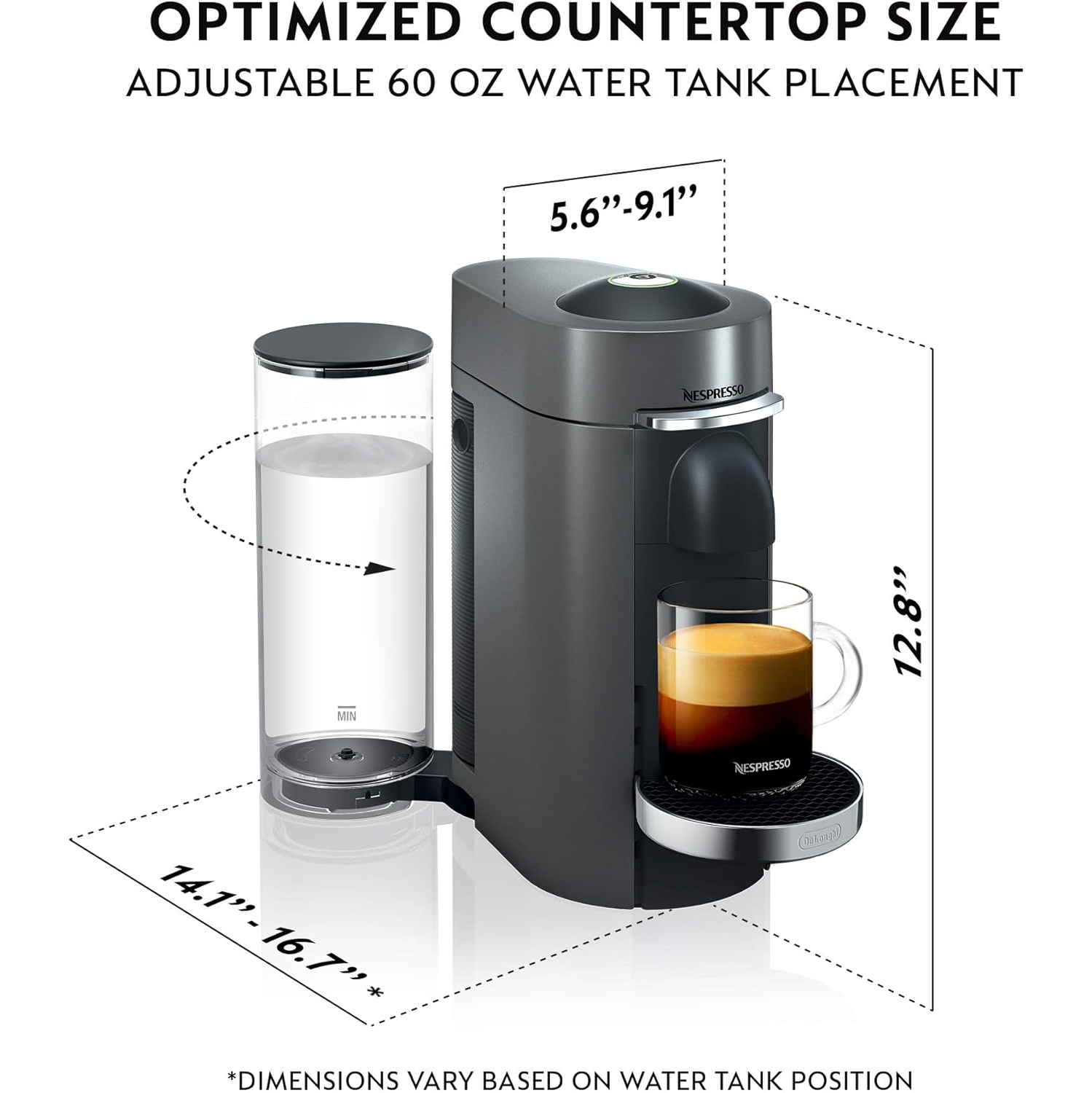 Open Box - Nespresso Vertuo Plus Deluxe Coffee and Espresso Machine by De'Longhi - Silver