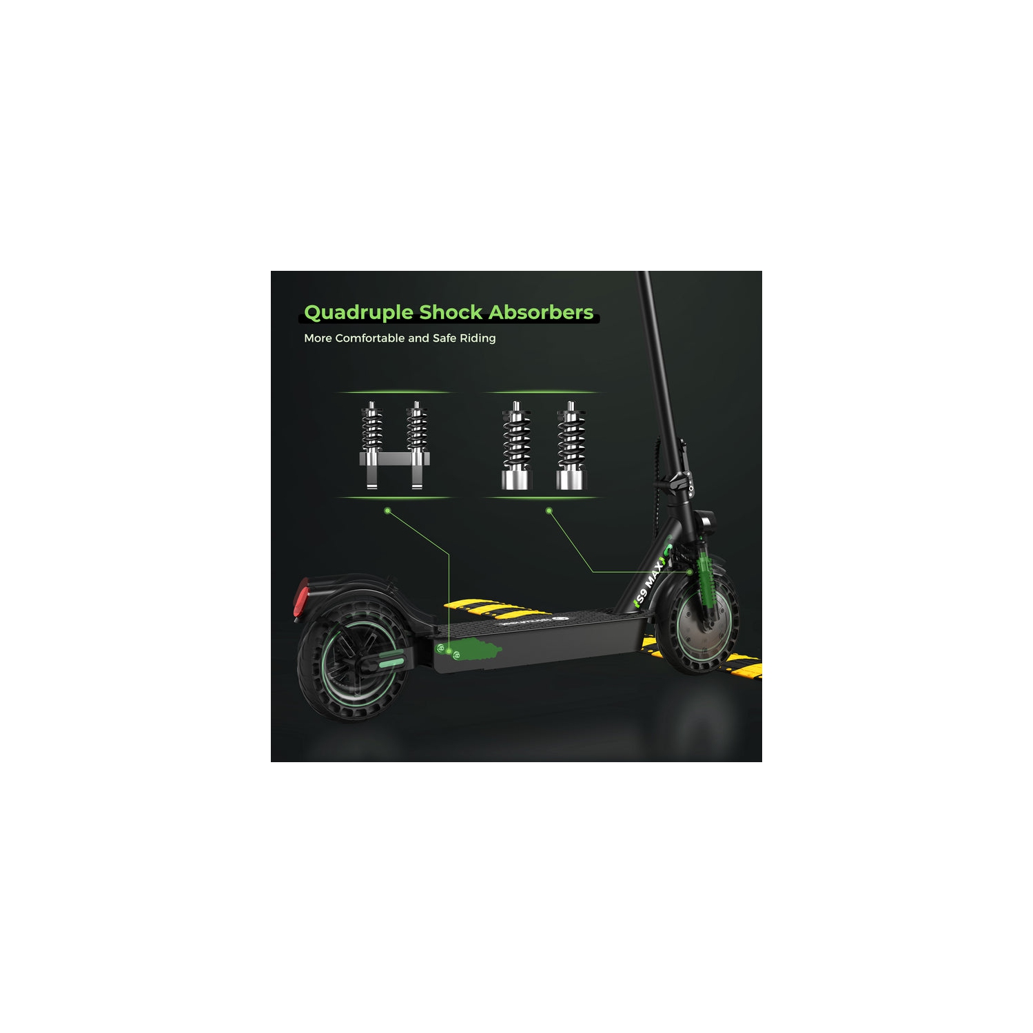 isinwheel S9MAX Folding Adults Electric Commuting Scooter - Black