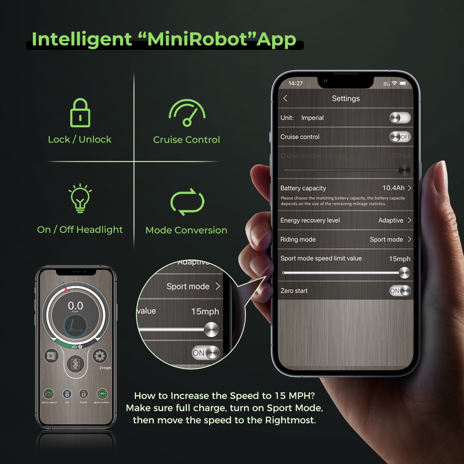 isinwheel S9MAX Folding Adults Electric Commuting Scooter - Black