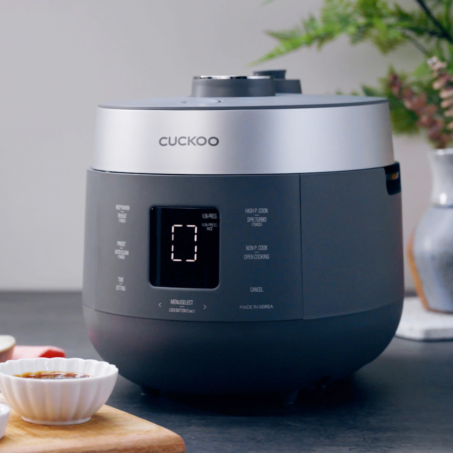 CUCKOO CRP-ST1009FG 10-Cup Twin Pressure Rice Cooker & Warmer with Nonstick Inner Pot, 16 Menu Modes, 3 Voice Guide, Auto Clean