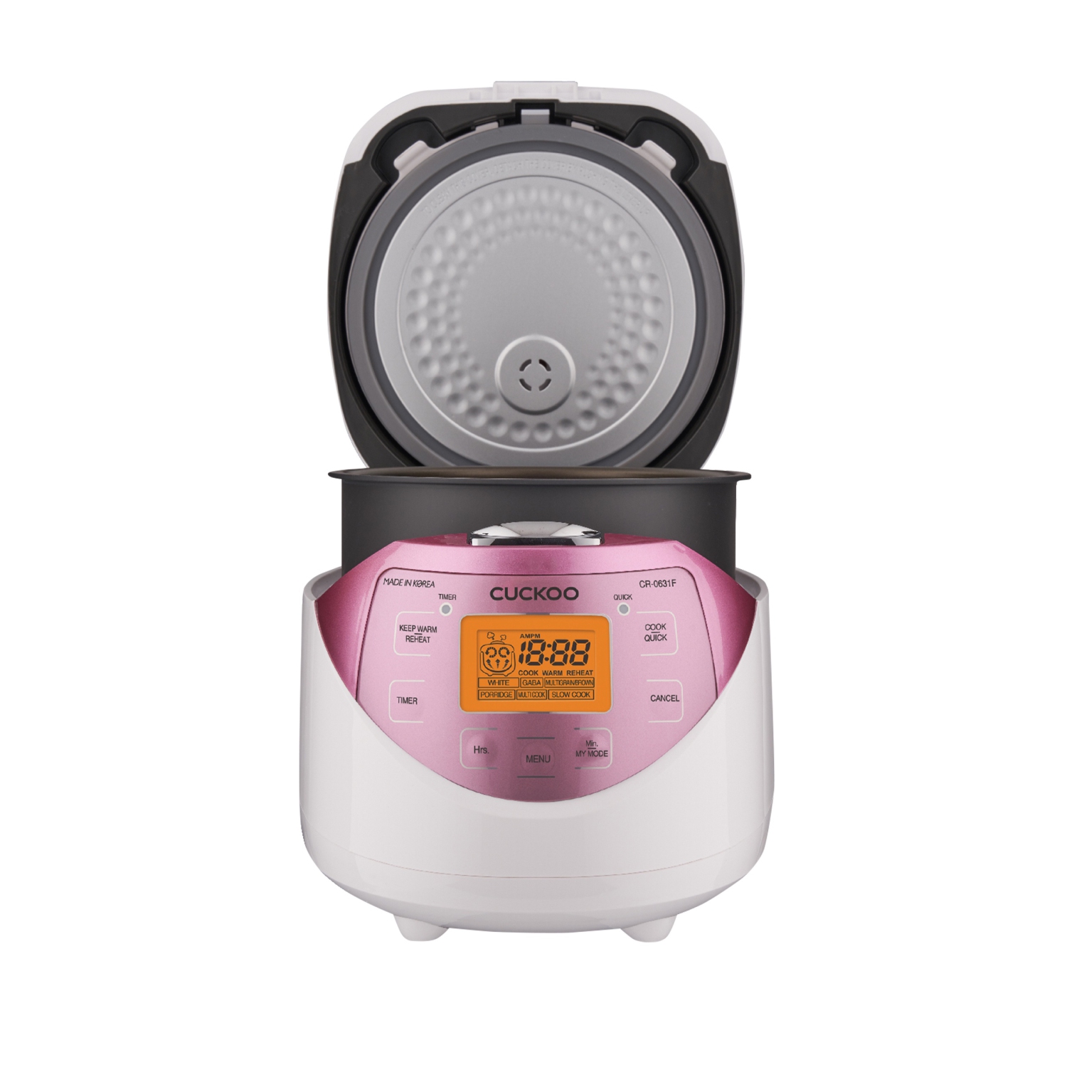 CUCKOO – CUCKOO CR-0631F 6-Cup Micom avec récipient interne antiadhésif, 7 modes de menu, écran ACL, technologie Fuzzy Logic, nettoyage automatique