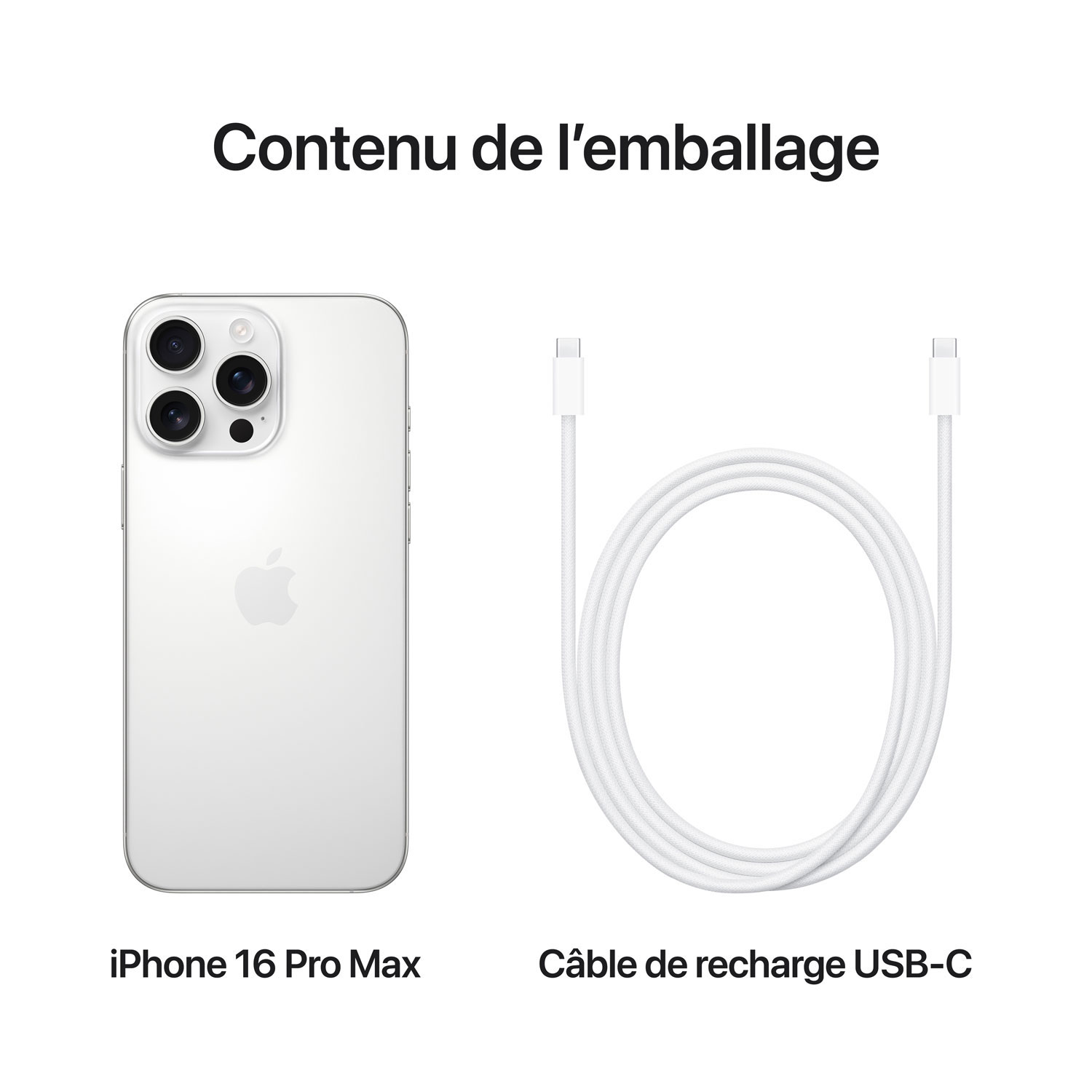 iPhone 16 Pro Max de 1 To d'Apple - Titane blanc - Déverrouillé