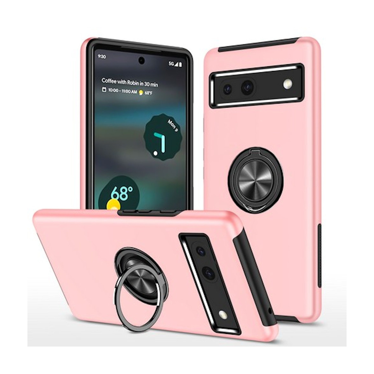 [CS] Étui avec béquille magnétique hybride invisible pour Pixel 7 de Google, rose doré