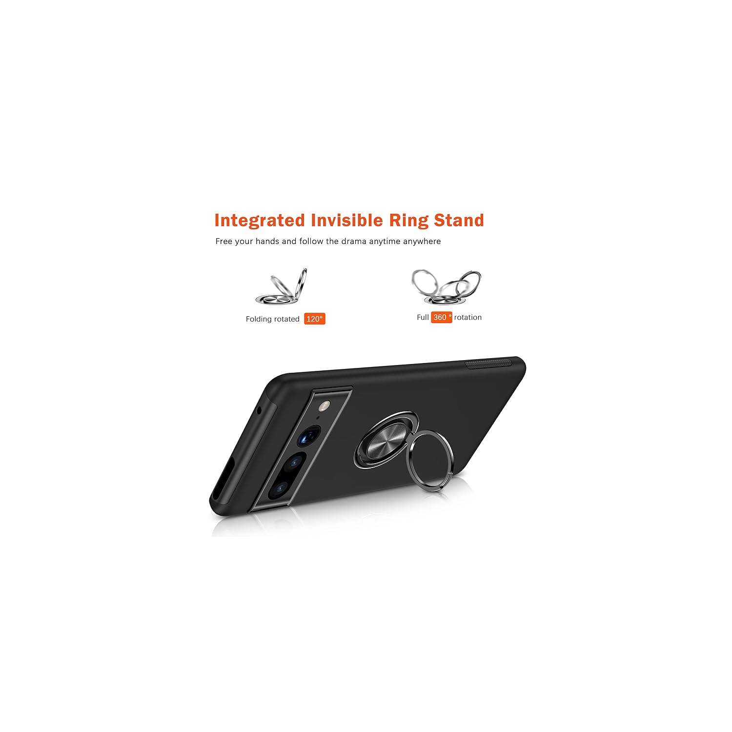 [CS] Étui avec béquille magnétique hybride invisible pour Pixel 7 de Google, rose doré