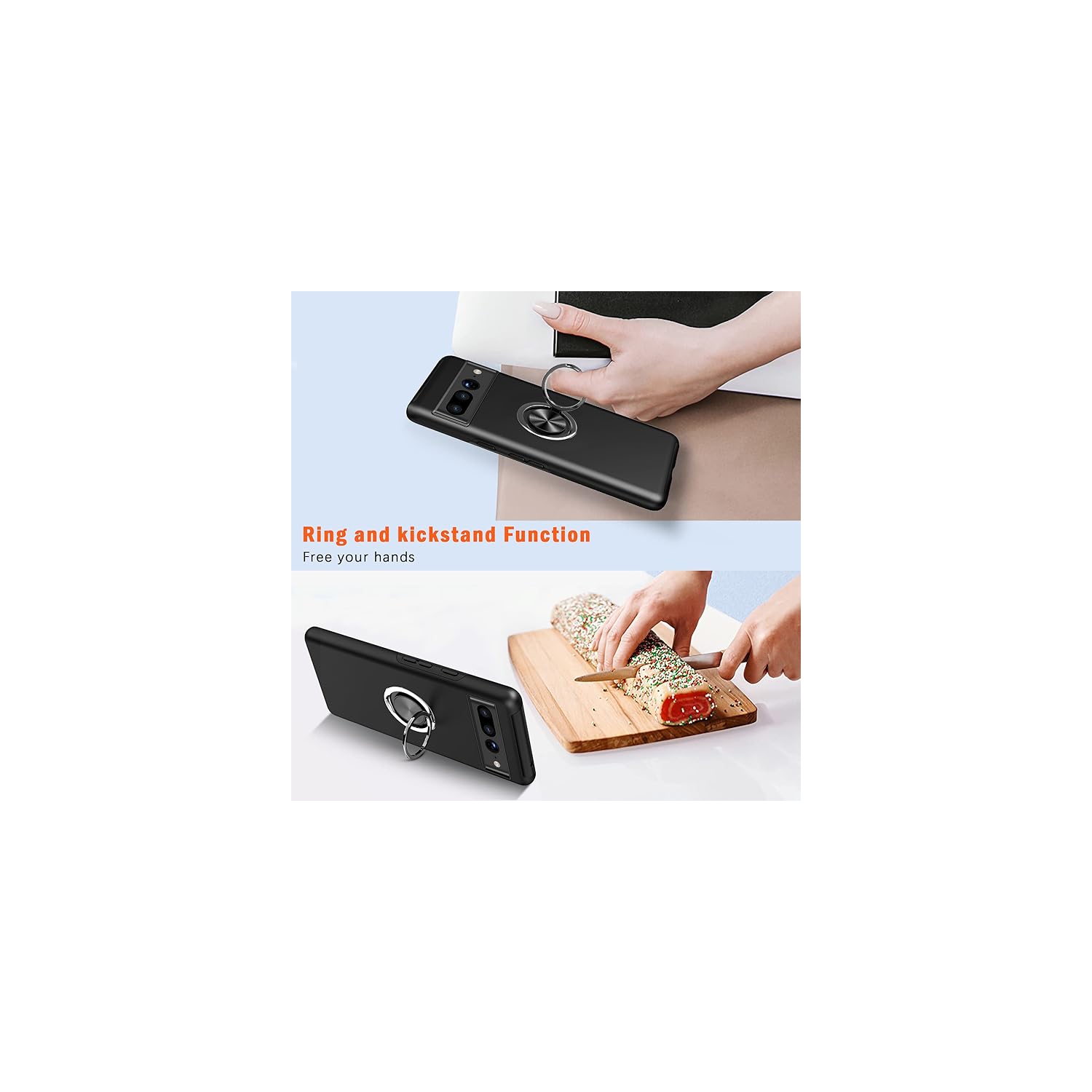 [CS] Étui avec support magnétique hybride invisible pour Pixel 7 de Google, rouge