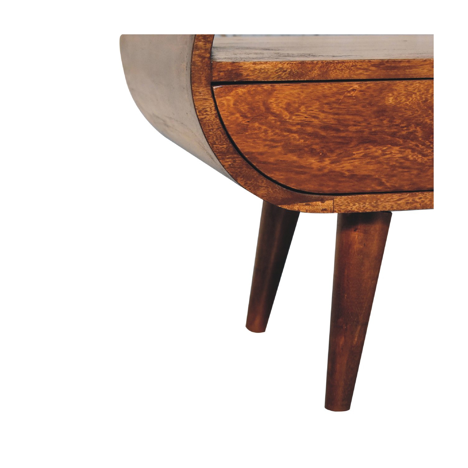 Meuble pour téléviseur circulaire en bois massif au fini marron d'Artisan Furniture