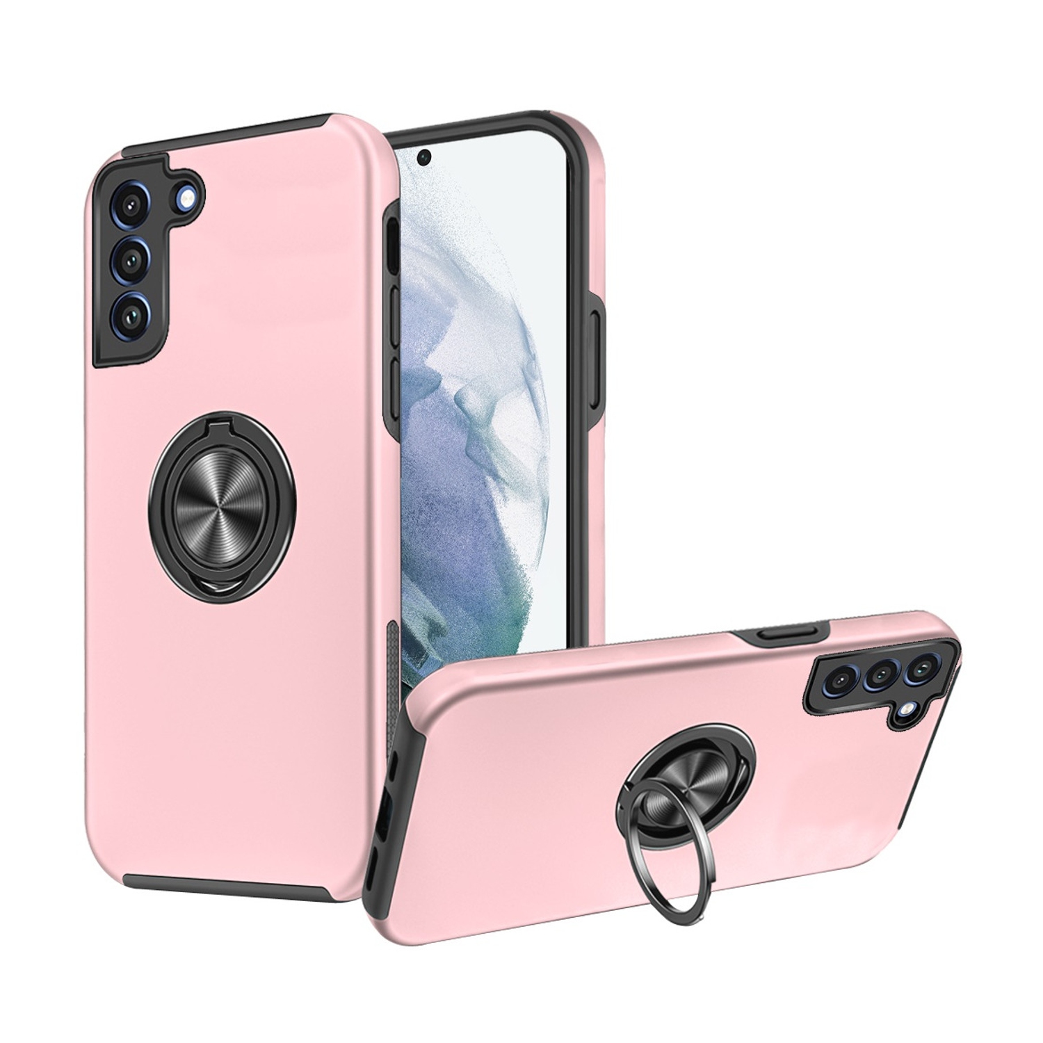 [CS] Étui avec béquille magnétique hybride invisible pour Galaxy S22 de Samsung, rose doré