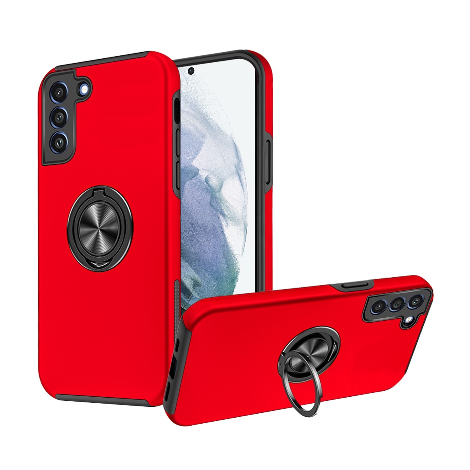 [CS] Étui avec béquille magnétique hybride invisible pour Galaxy S22 plus de Samsung, rouge