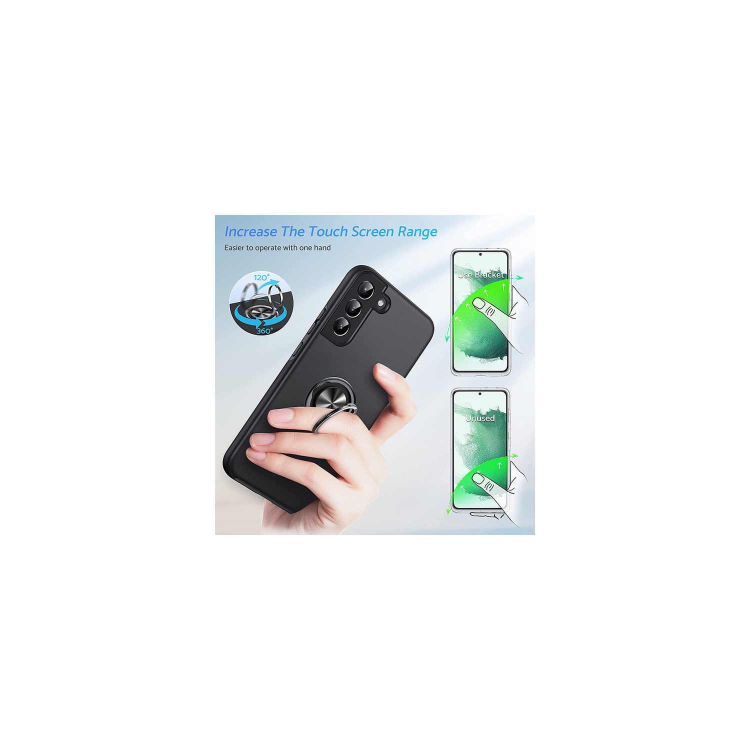 [CS] Étui avec béquille magnétique hybride invisible pour Galaxy S22 plus de Samsung, rouge