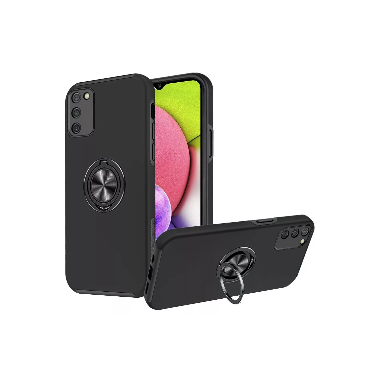 [CS] Étui avec béquille magnétique hybride invisible pour Galaxy A03S de Samsung, noir