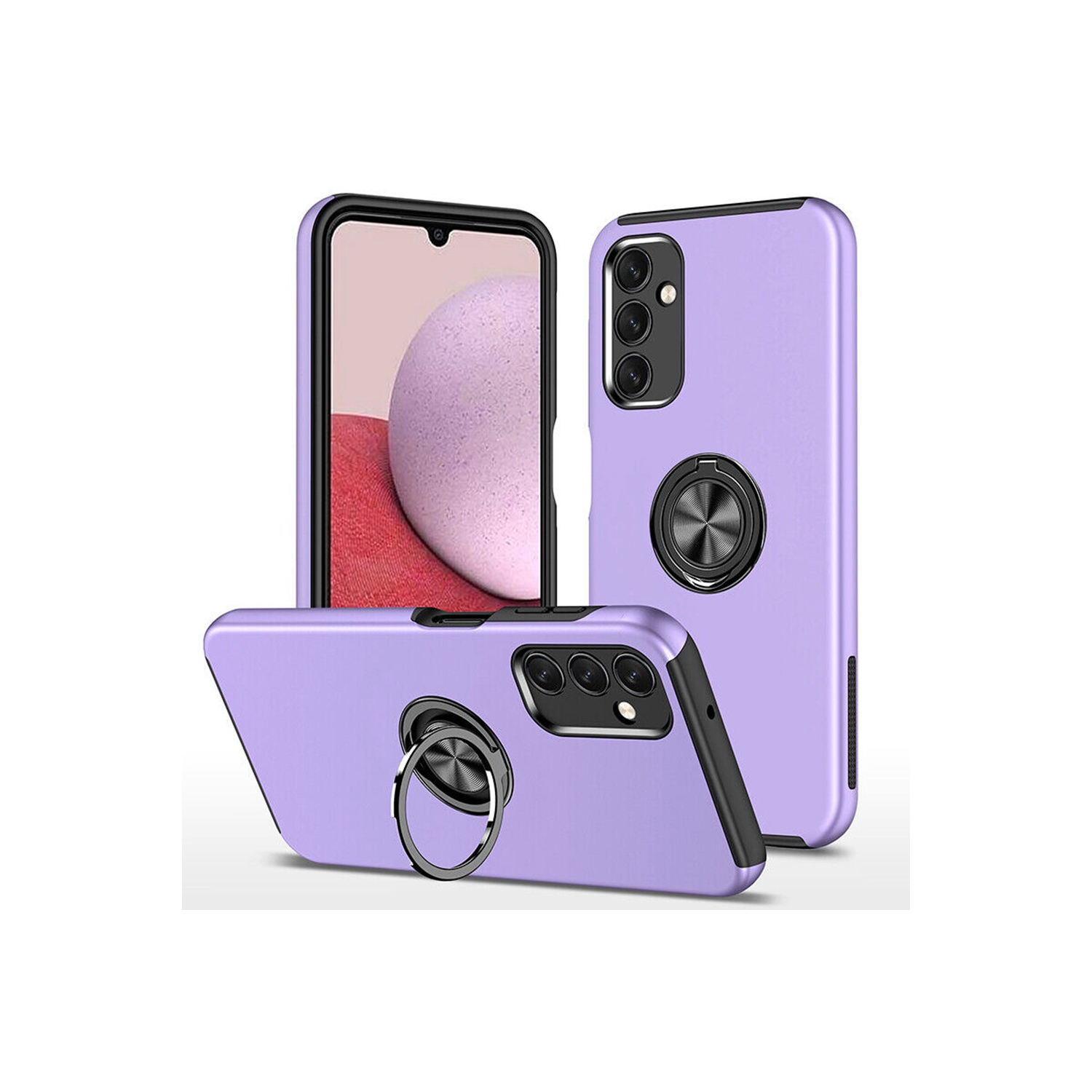 [CS] Étui avec béquille magnétique hybride invisible pour Galaxy A03S de Samsung, violet