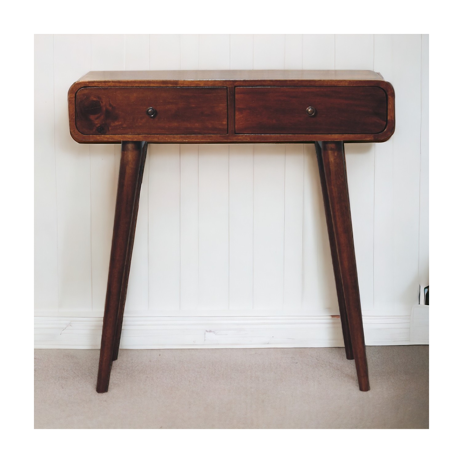 Artisan Furniture Artisan Furniture Chestnut Curved Solid Wood 2 Drawer Hallway Table