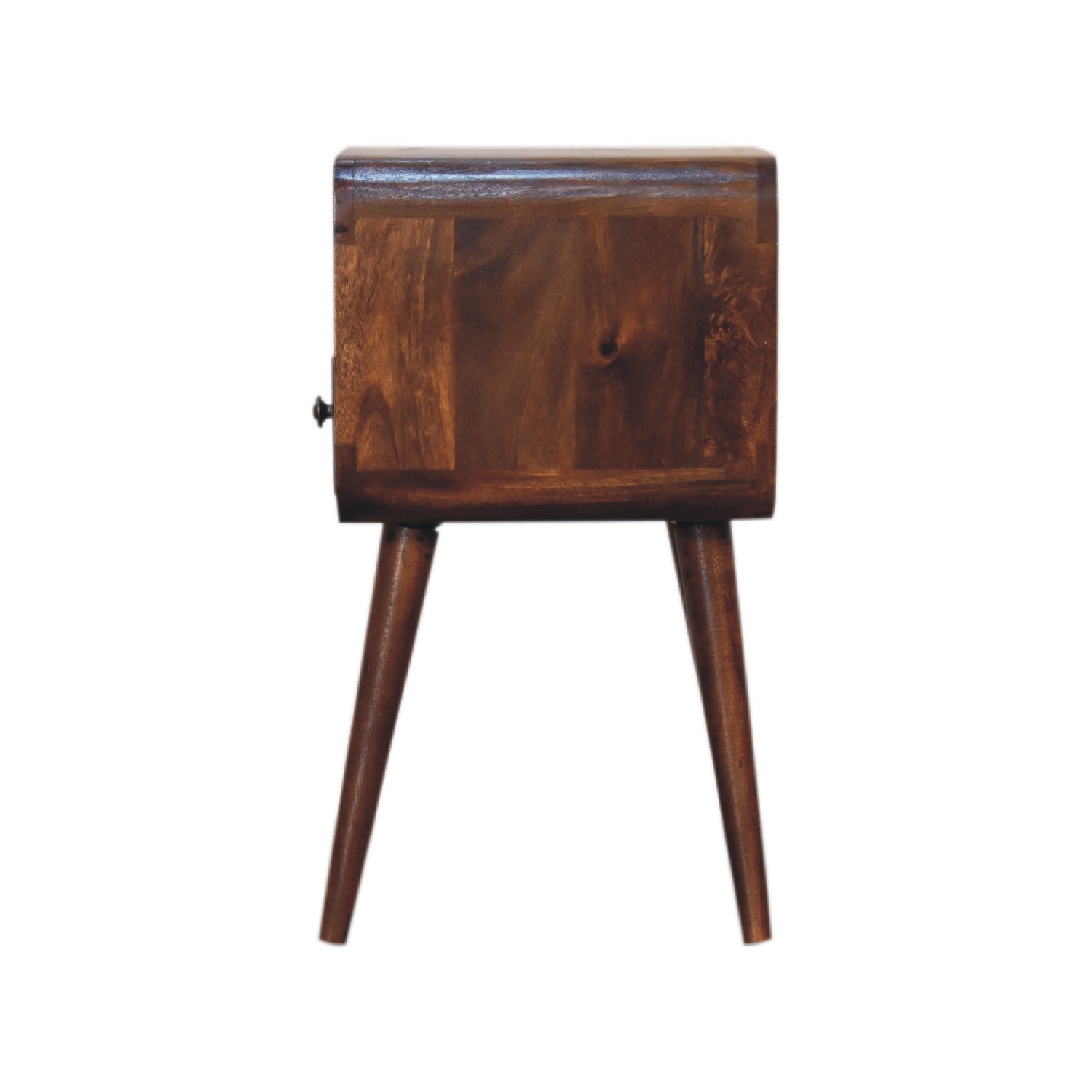 Artisan Furniture Solid Wood Mini Curve Open Nightstand In Chestnut Finish