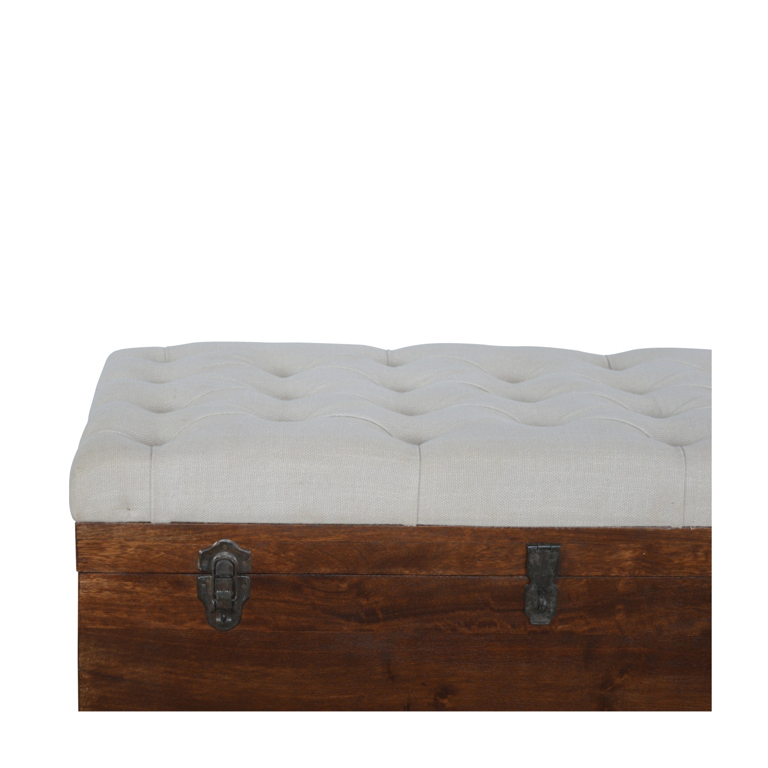 Artisan Furniture – Coffre de rangement en bois massif et lin blanc