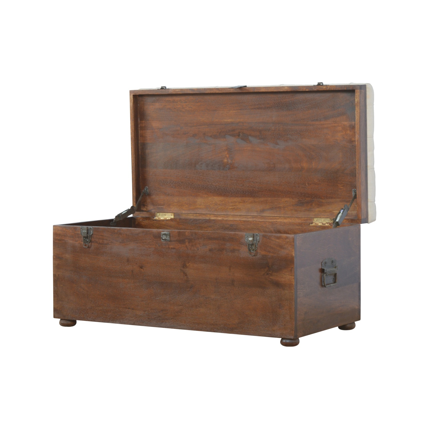 Artisan Furniture – Coffre de rangement en bois massif et lin blanc