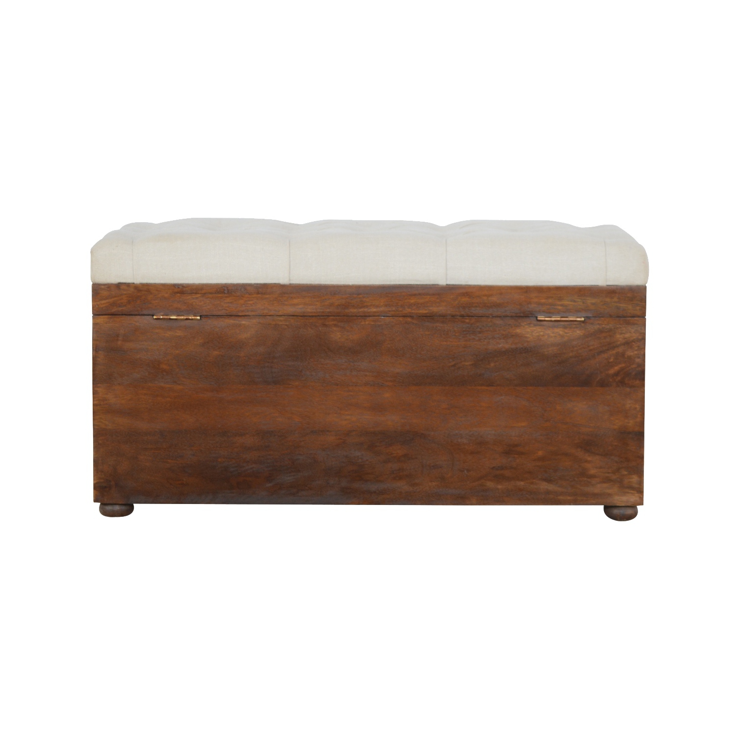 Artisan Furniture – Coffre de rangement en bois massif et lin blanc