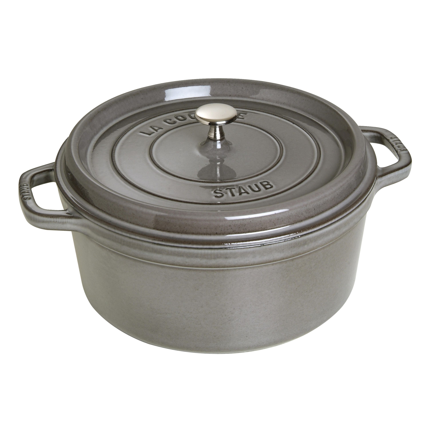 STAUB La Cocotte 6.75 L Cast Iron Round Cocotte, Graphite-Grey (Visual Imperfections - B STOCK)