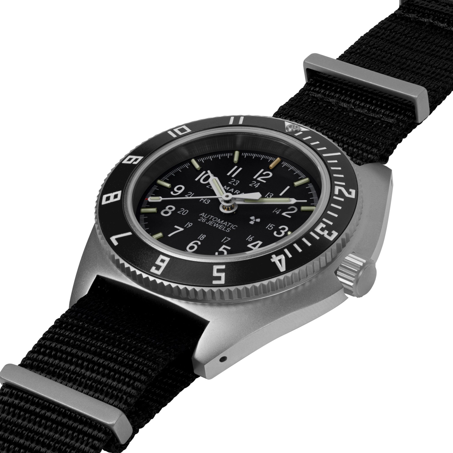 MARATHON- Steel Navigator w/ Date Automatic on Defense Nylon strap 41mm