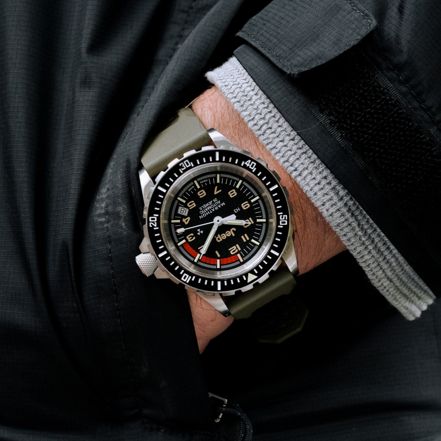 MARATHON- Jeep® Rubicon GSAR® on Green 3-Piece Rubber Strap Kit 41mm