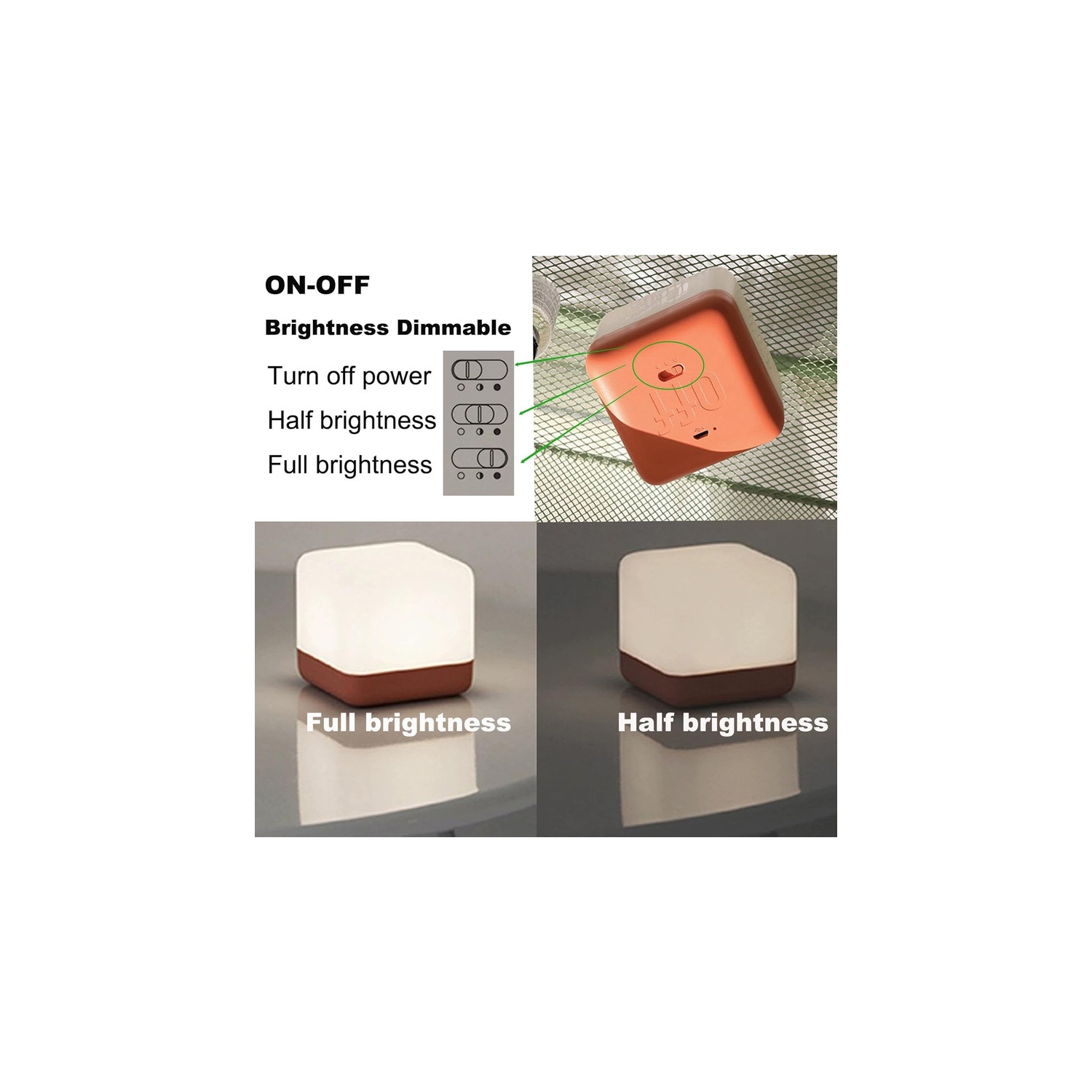 LED Cube Night Light for Kids and Adults, Flip Timer Night Lamp USB Rechargeable Baby Nursery Night Light for Breastfeeding,Movable Light Mood