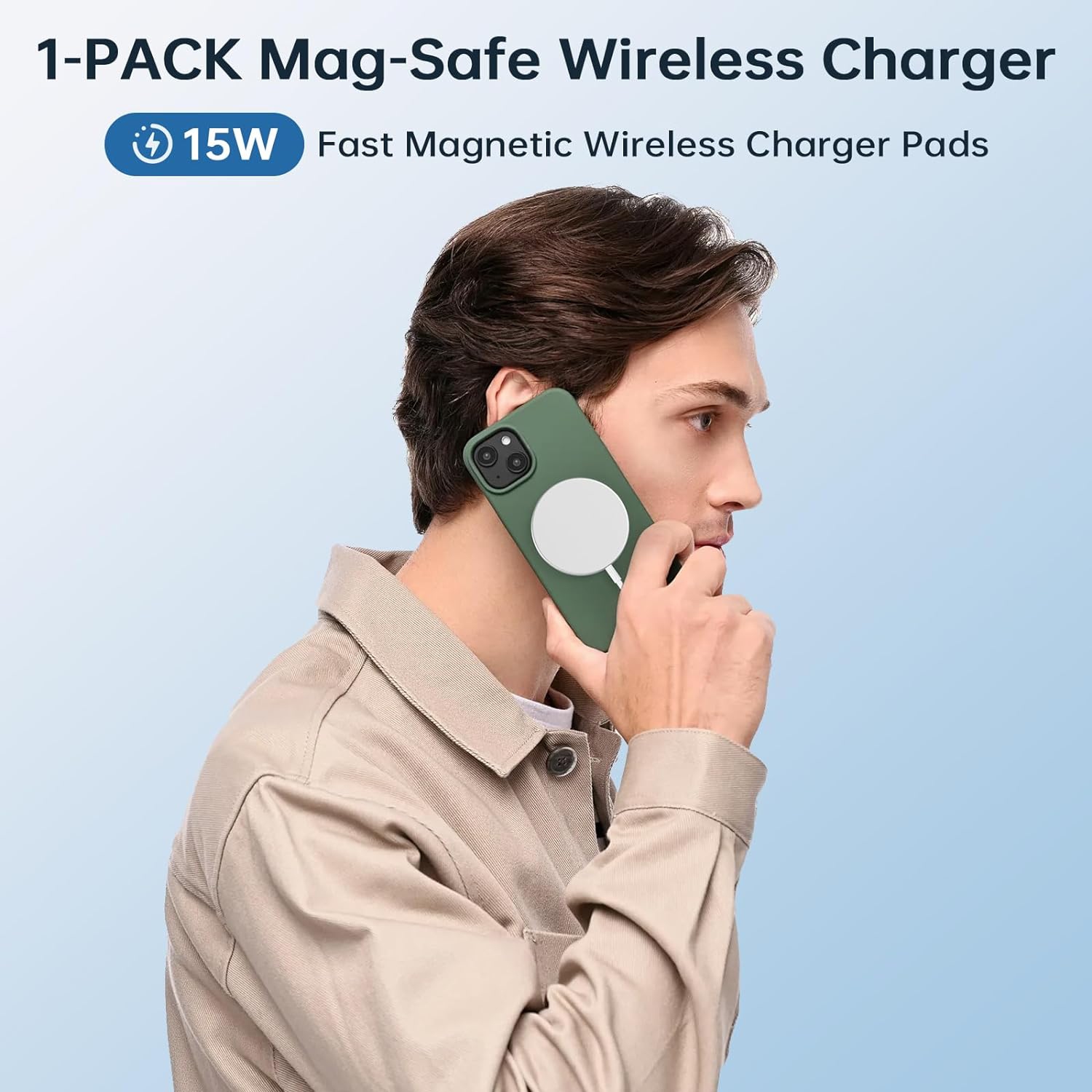 Magnetic Wireless Fast Charger, USB-C Fast Charging 15W Wireless Charger Compatible with iPhone 16/15/14 Pro Plus Max 13/13 mini/13 pro/12/12 Mini/12