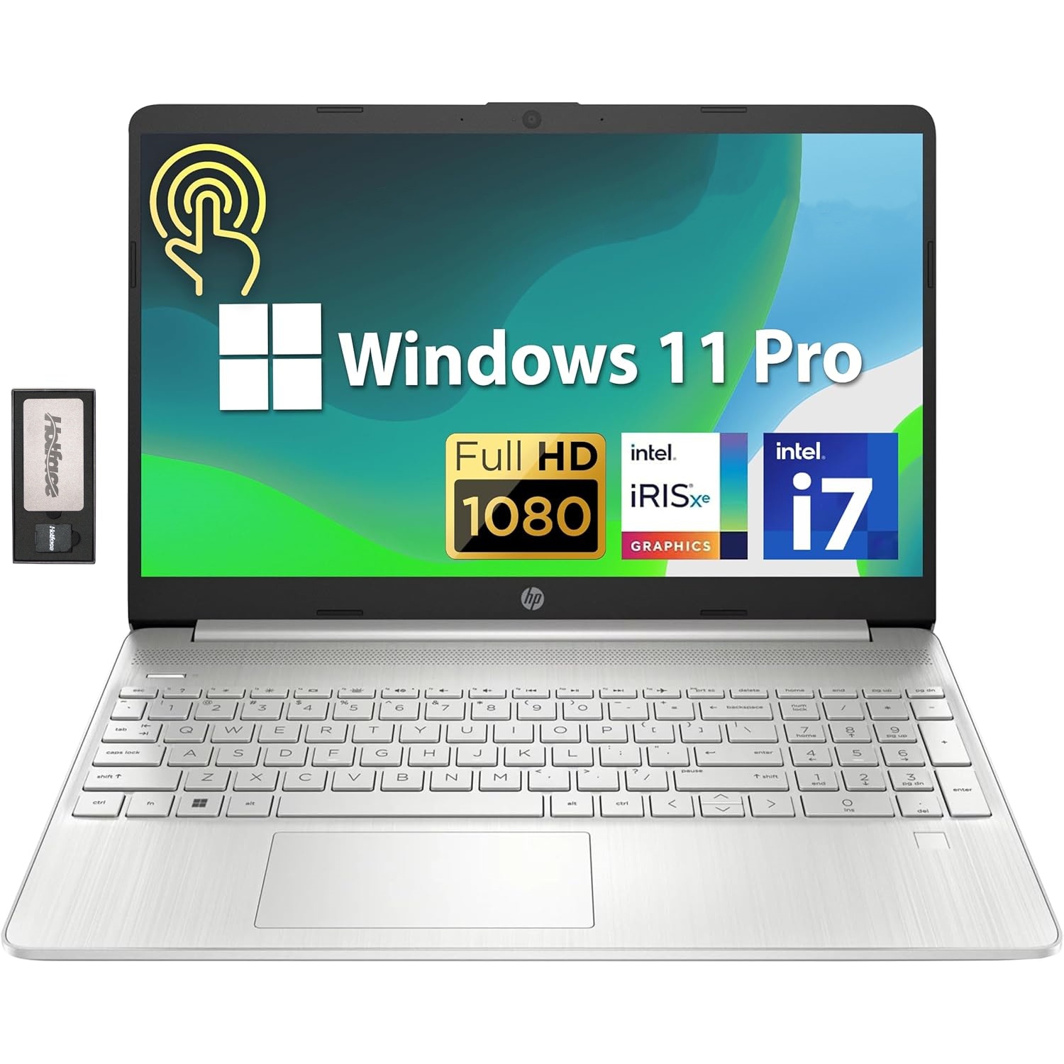 HP 15.6" FHD IPS Touchscreen Laptop, 11th Gen Intel Core i7-1165G7 Processor, 2TB SSD, 32GB DDR4 RAM, Intel Iris Xe Graphics, HD Webcam, Windows 11 Pro, 128GB Docking Station Set