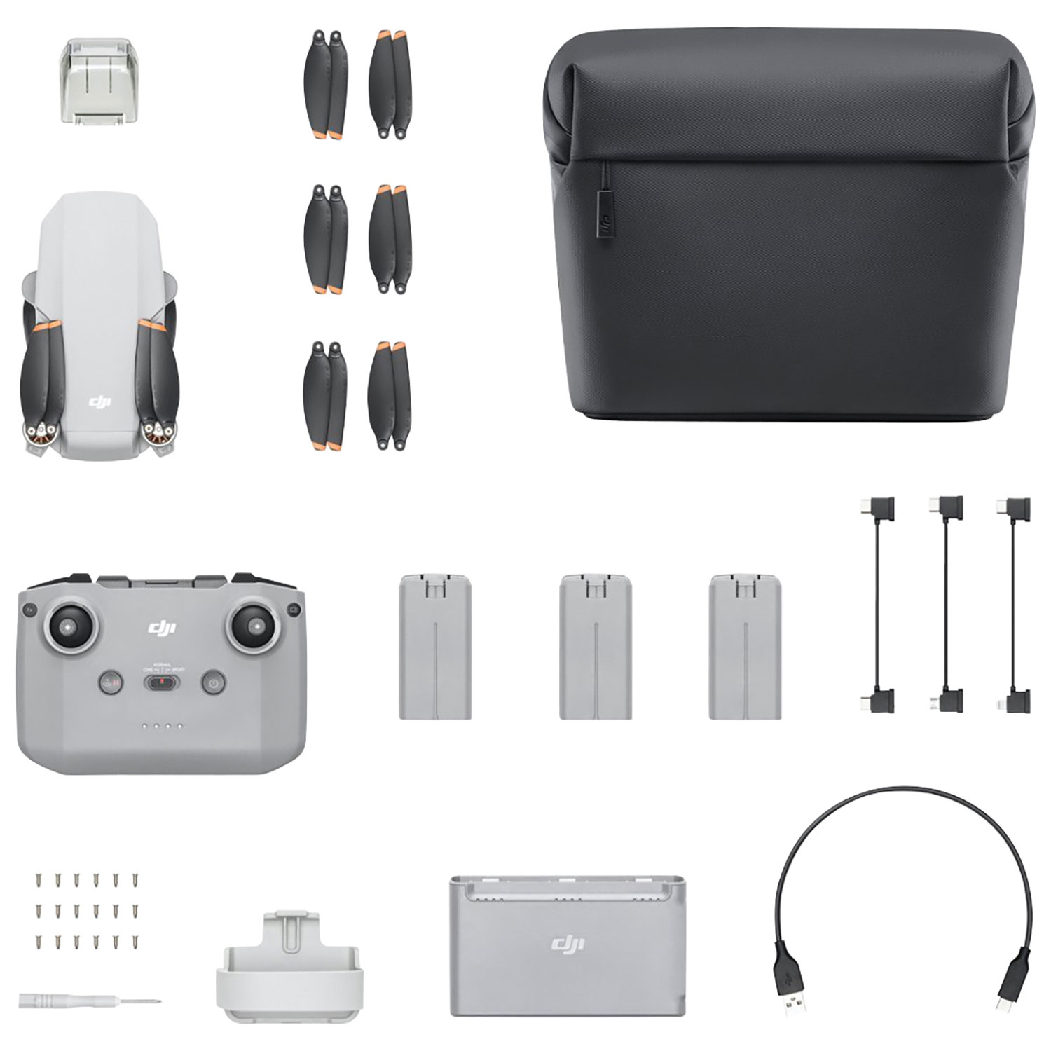 Ensemble de drone Fly More quadricoptère Mini 4K de DJI avec télécommande - Prêt à voler - Bilingue