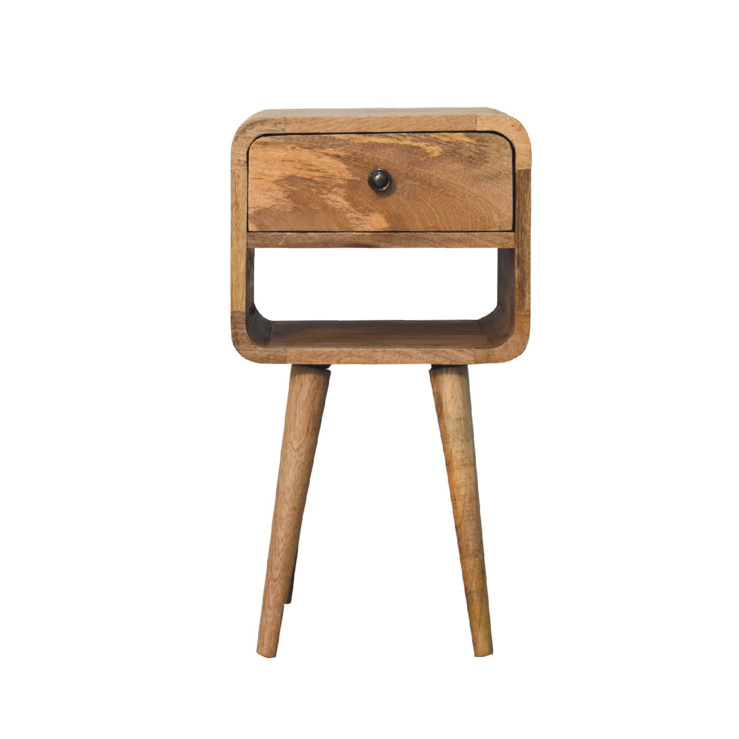 Artisan Furniture Solid Wood Mini Curve Lower Nightstand In Oak-ish Finish