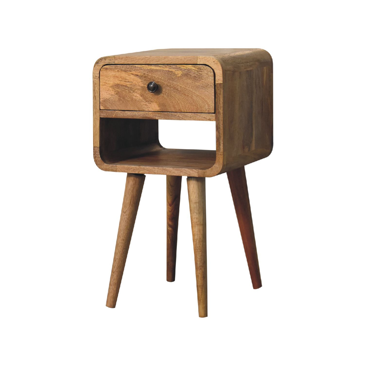 Artisan Furniture Solid Wood Mini Curve Lower Nightstand In Oak-ish Finish