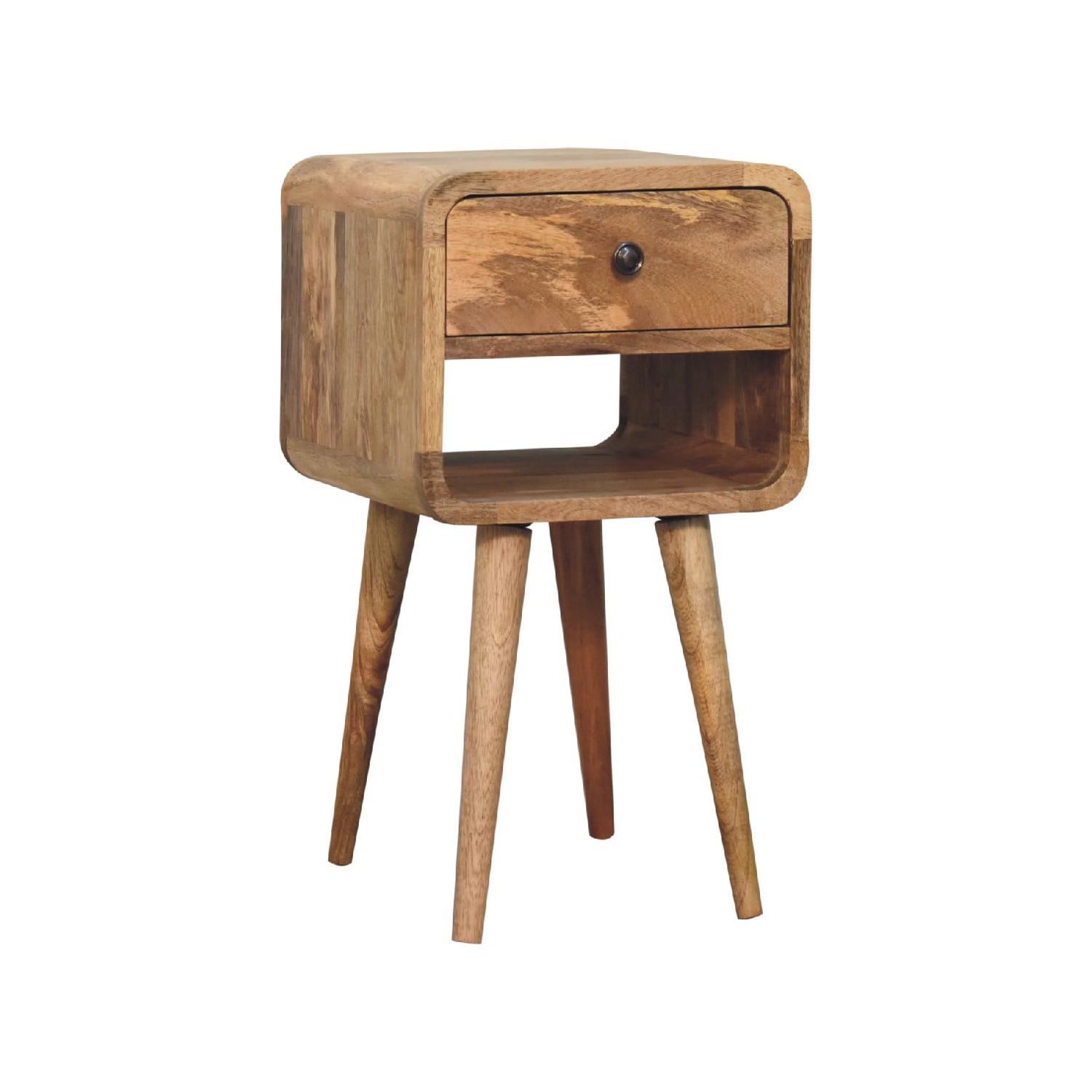 Artisan Furniture Solid Wood Mini Curve Lower Nightstand In Oak-ish Finish
